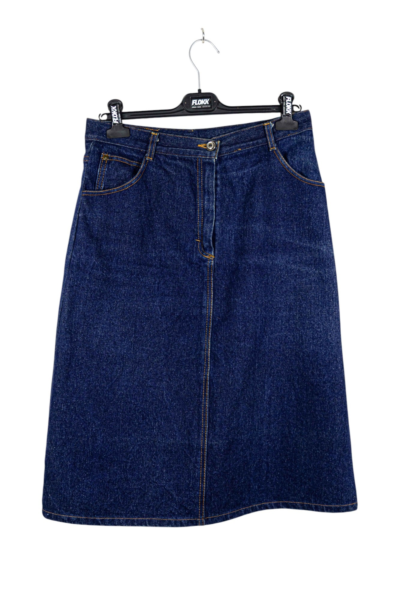 Darkwash Midi Denim Skirt