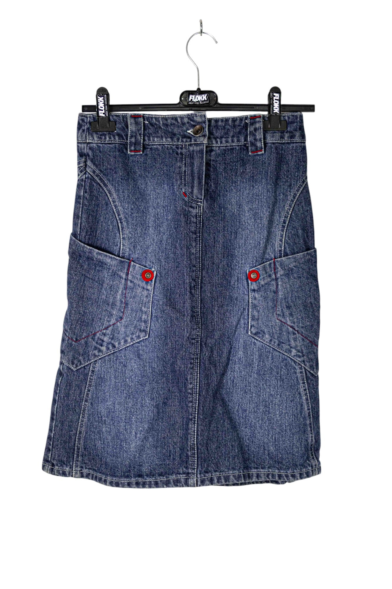 Oh Lita! Denim A-Line Pencil Midi Skirt