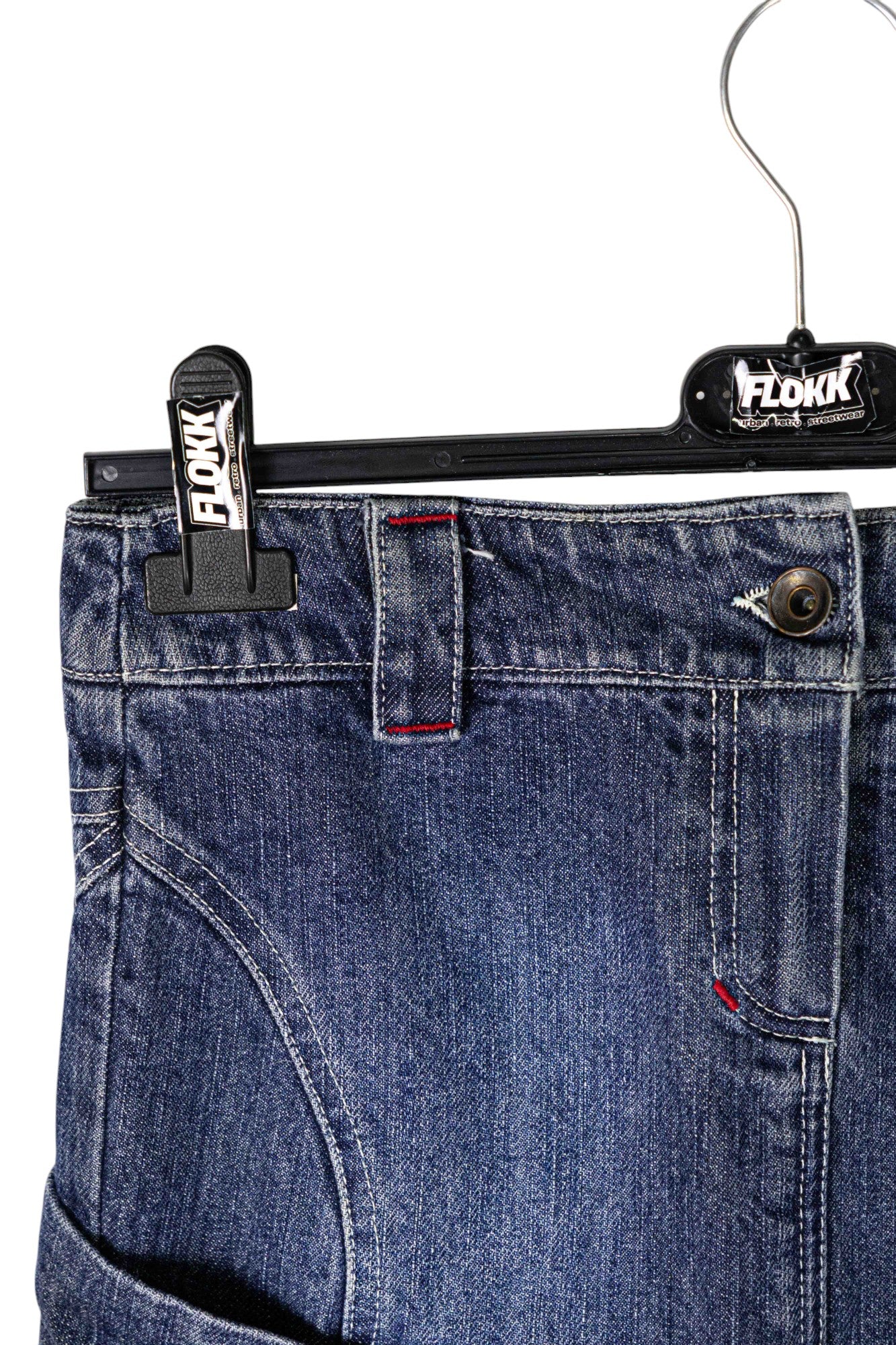 Oh Lita! Denim A-Line Pencil Midi Skirt