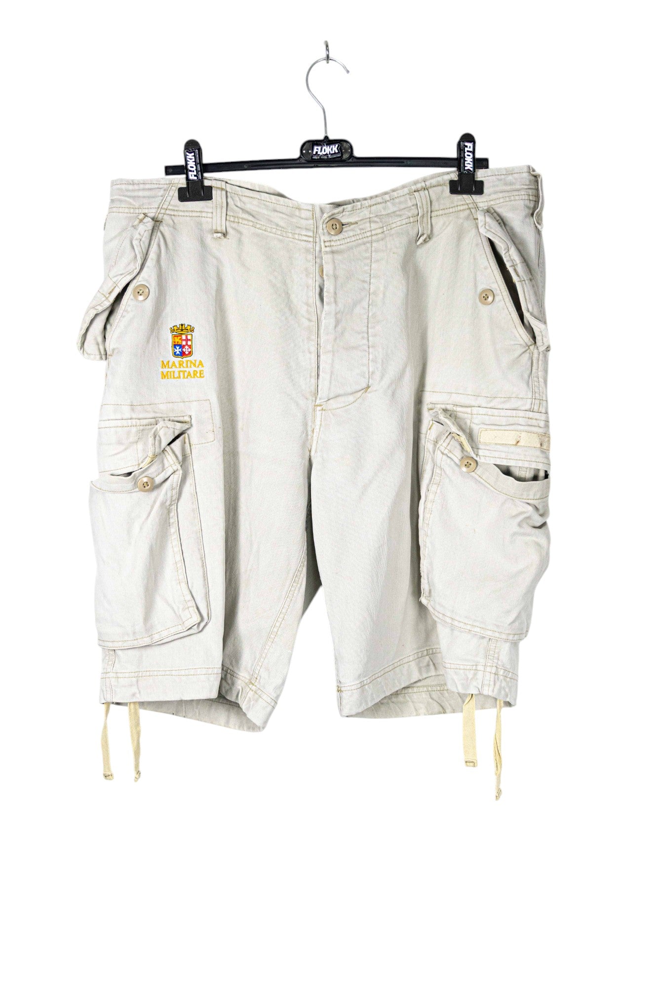 Miltec Beige Embroidered Cargo Shorts