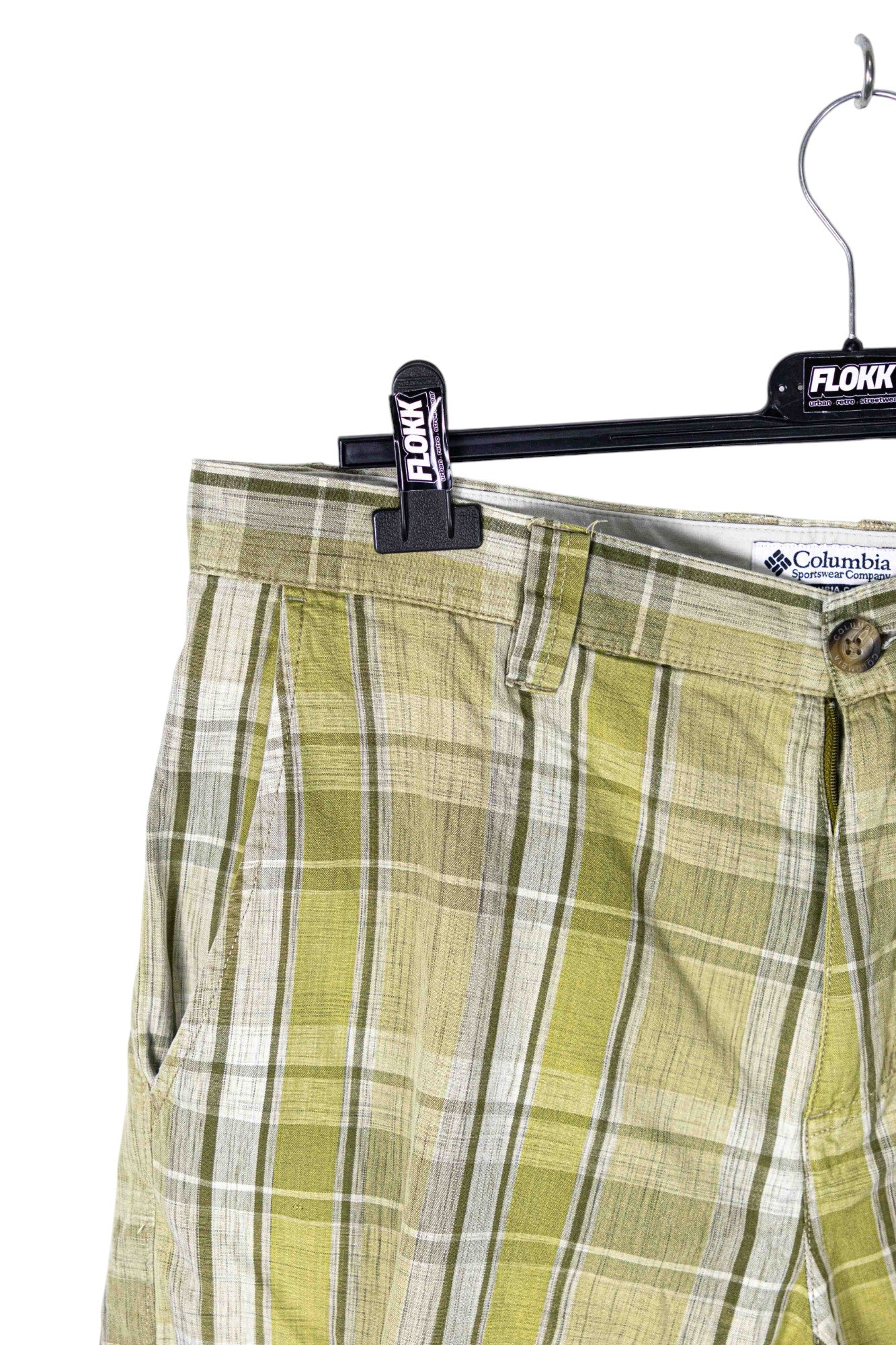 Columbia Y2K Green Plaid Skater Shorts