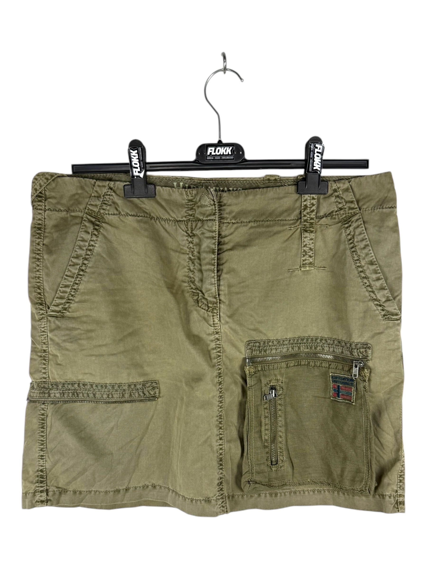 Hideaways Green Cargo Mini Skirt