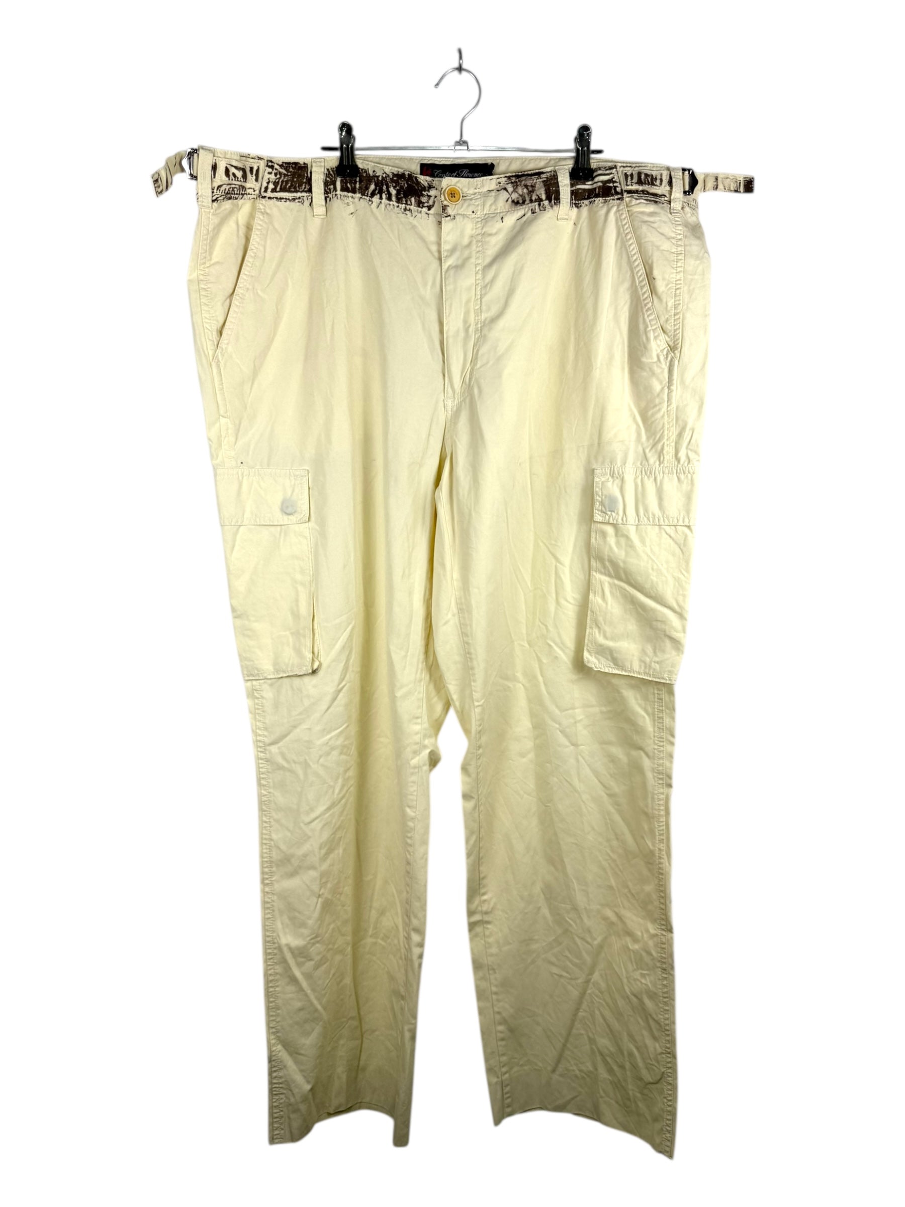 Conte Of Florence Relaxed Cream Pants - 52.5W 108L