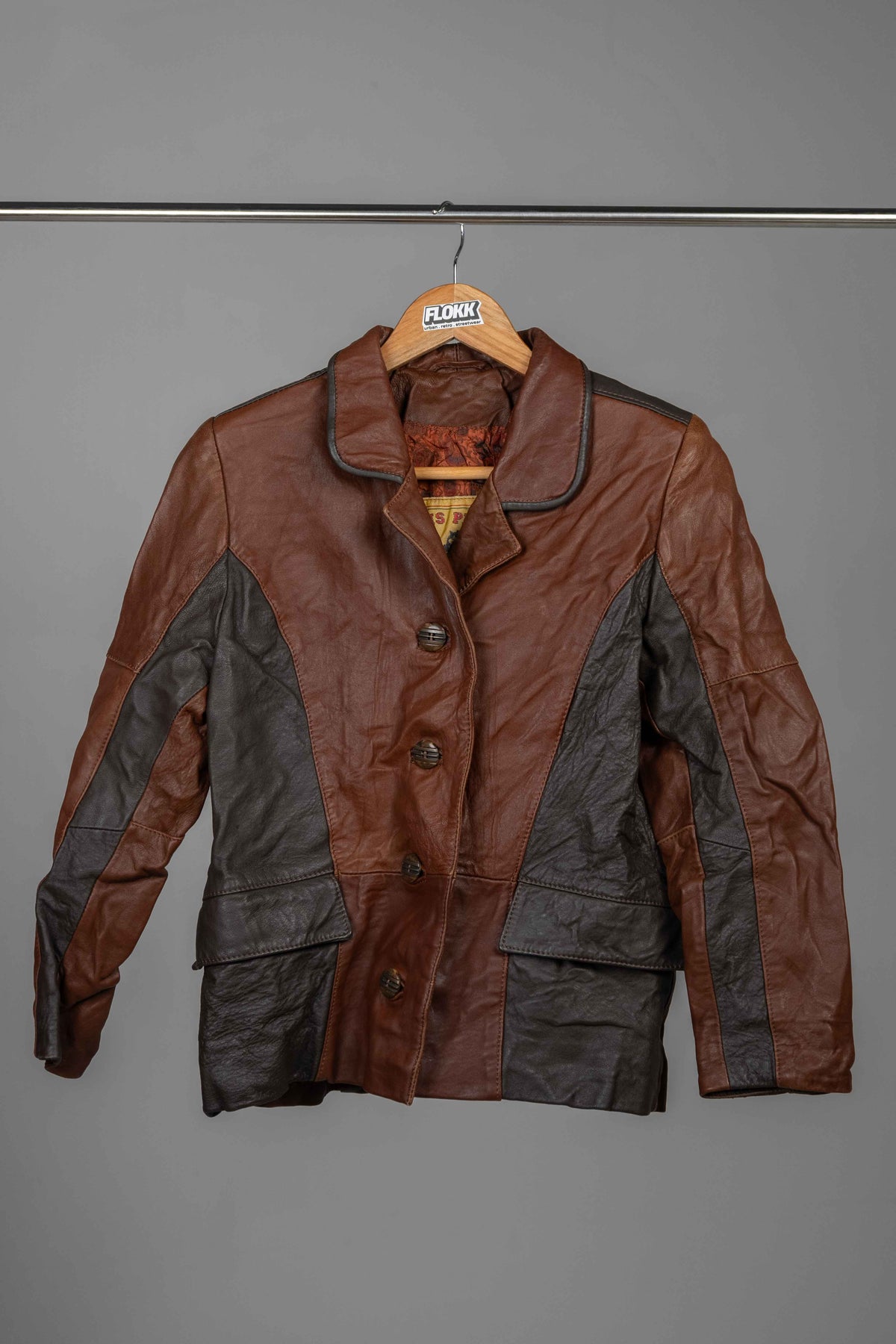 Vintage Reis Pele Two Tone Leather Jacket