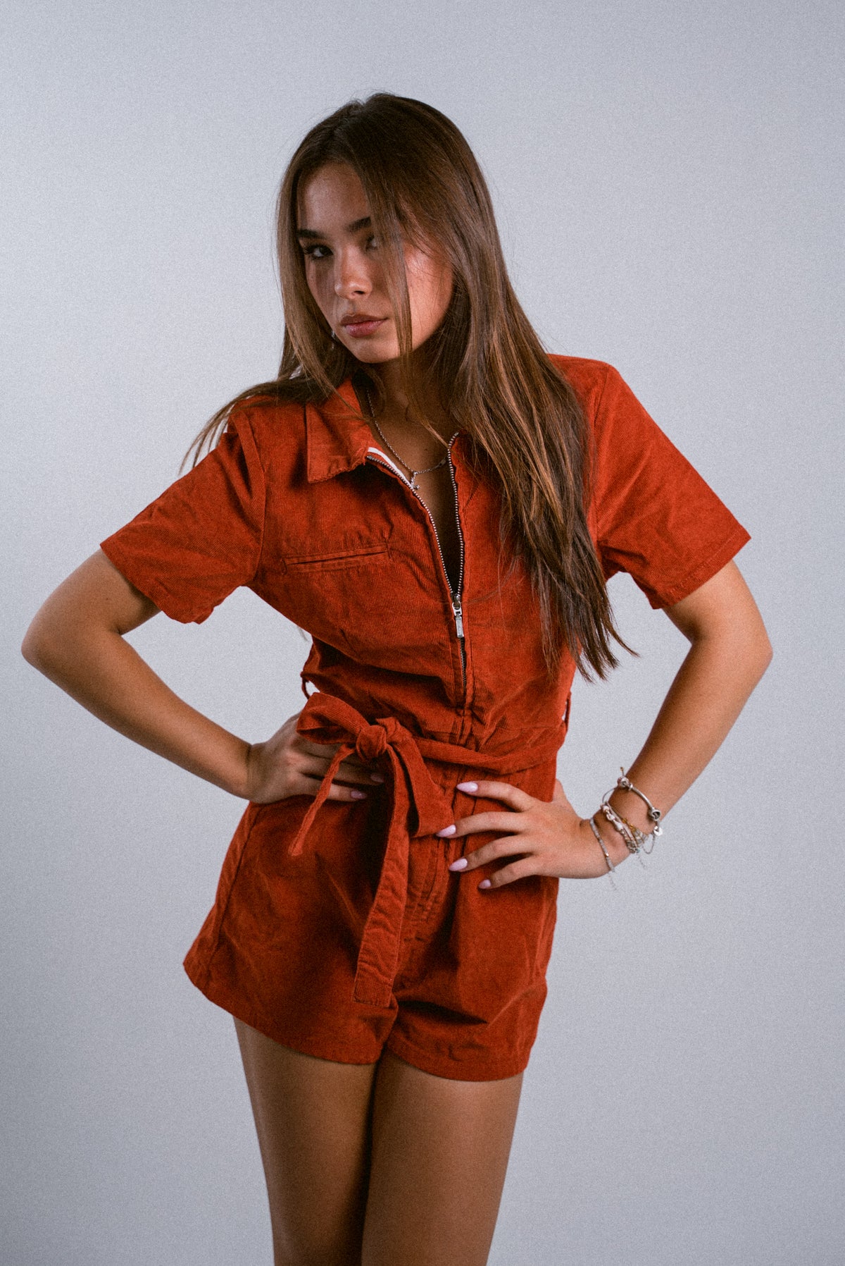 Orange Corduroy play suite