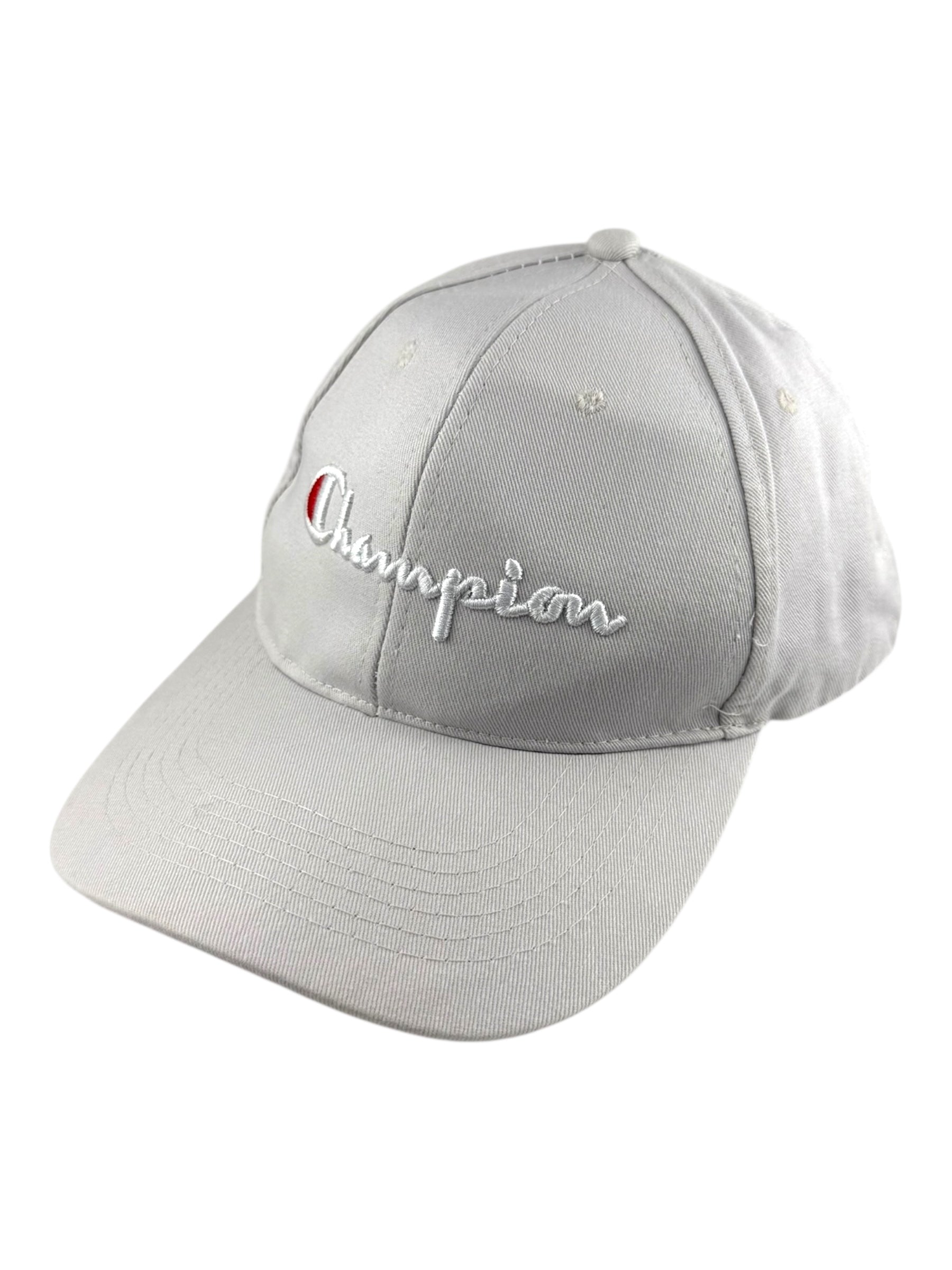 Grey Embroidered Champion Adjustable Dad Cap