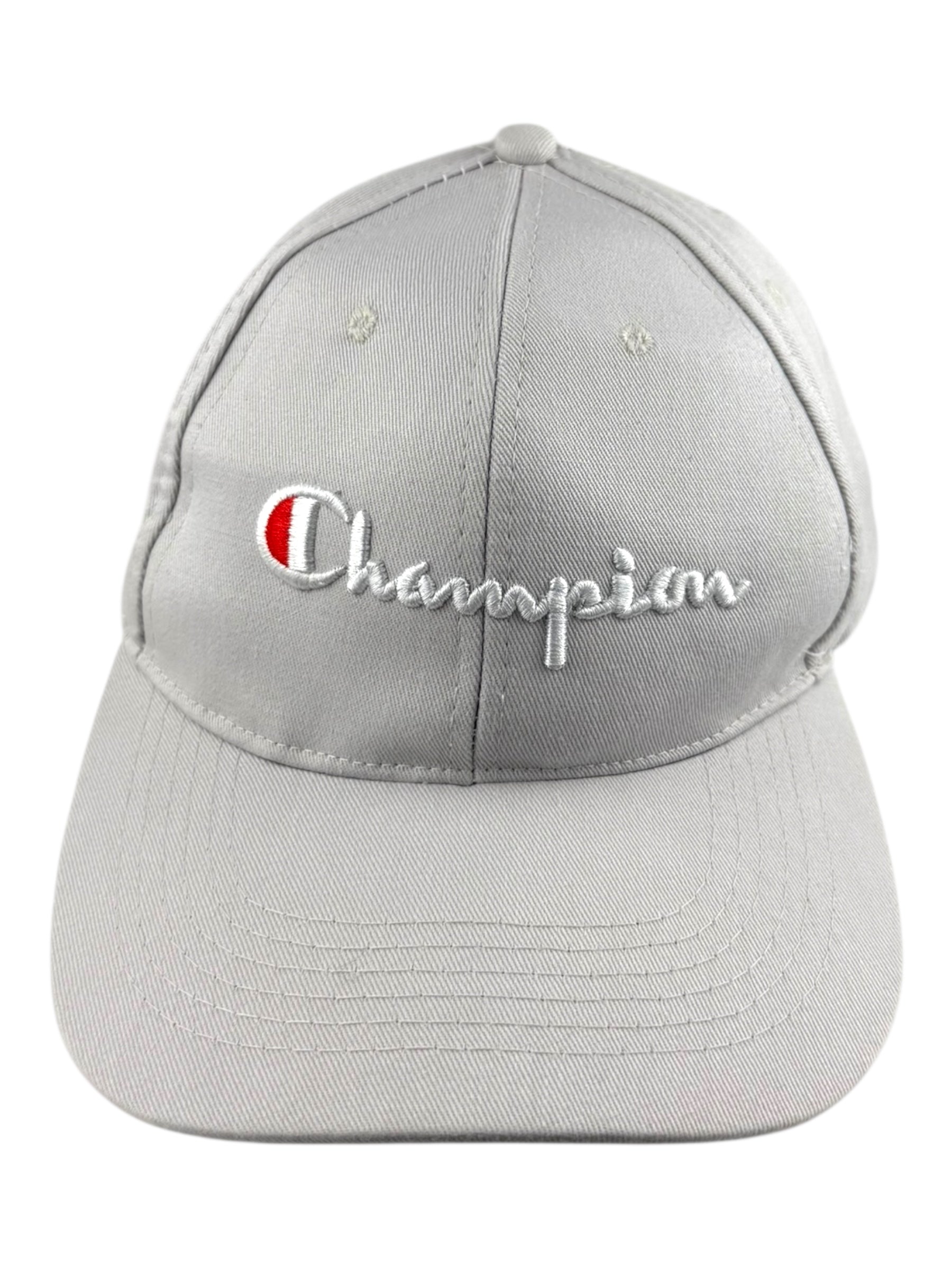 Grey Embroidered Champion Adjustable Dad Cap