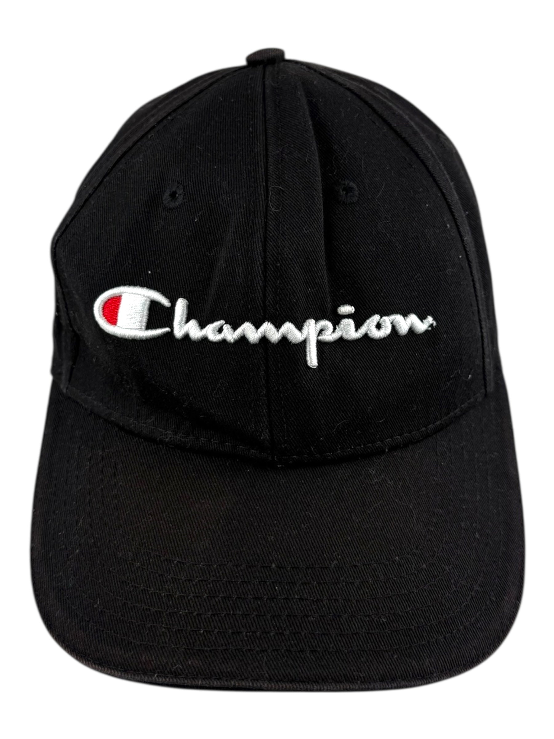 Black Champion Embroidered Adjustable Dad Cap