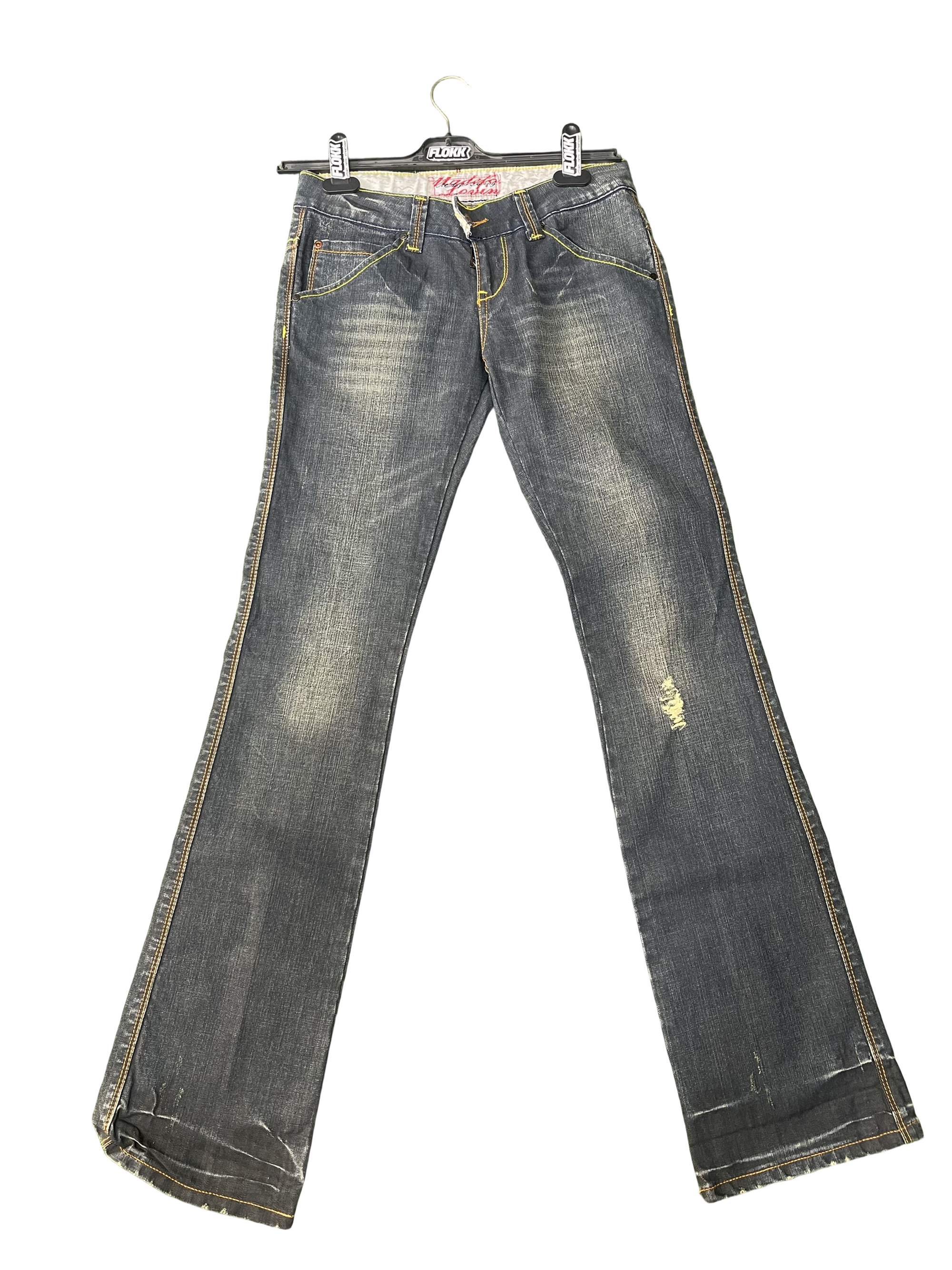 Yellow trim Vintage jeans- S