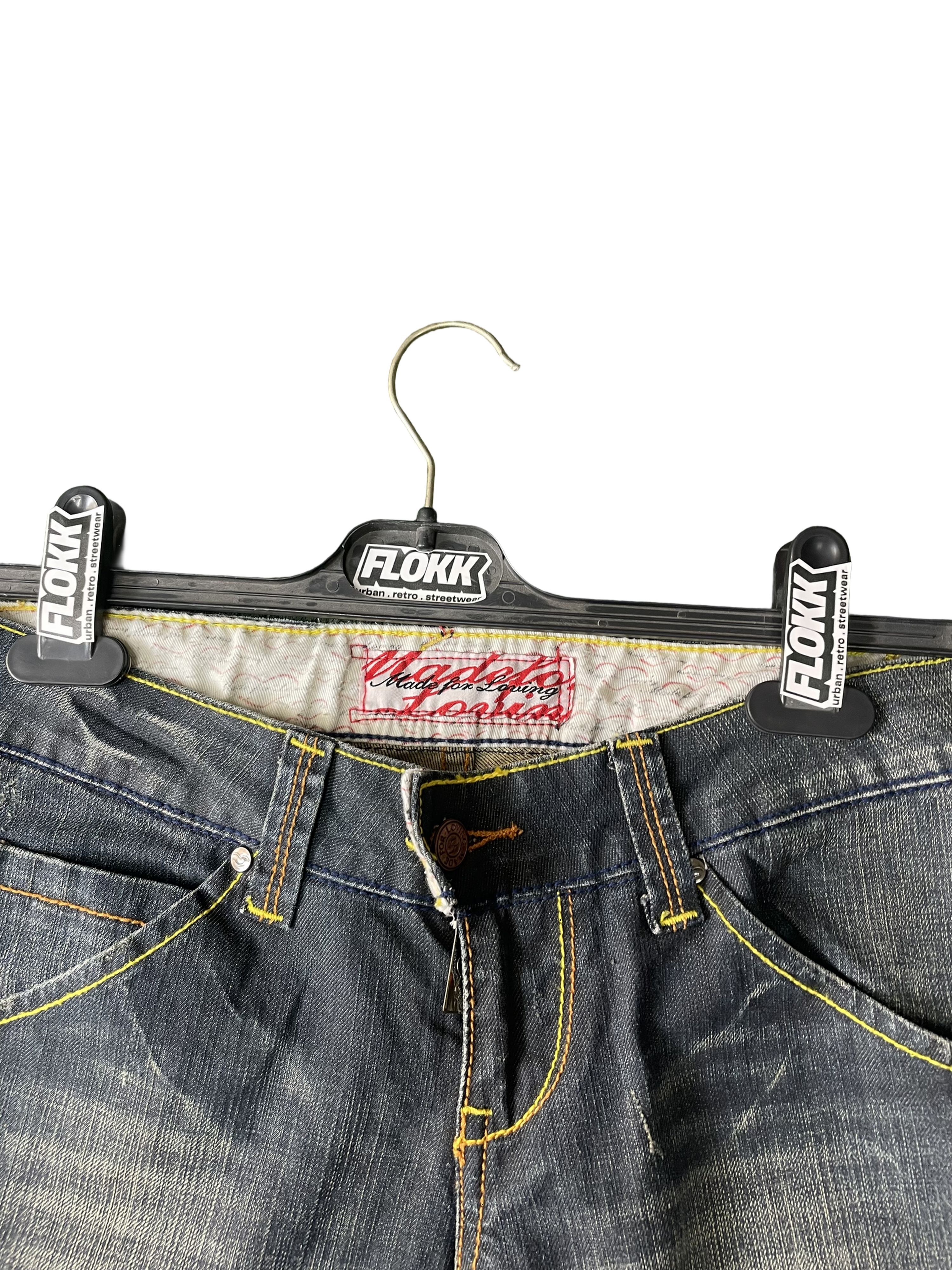 Yellow trim Vintage jeans- S