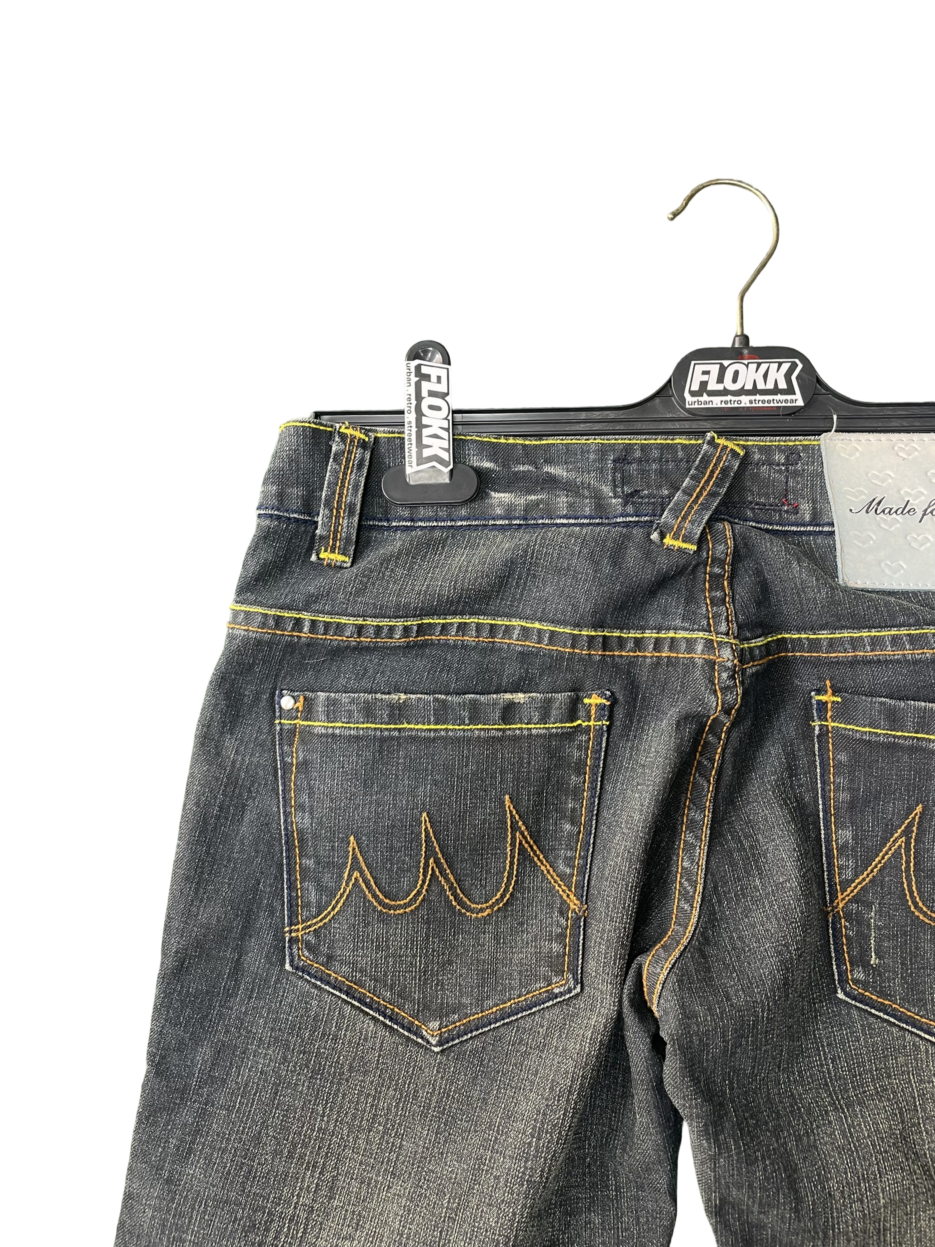 Yellow trim Vintage jeans- S