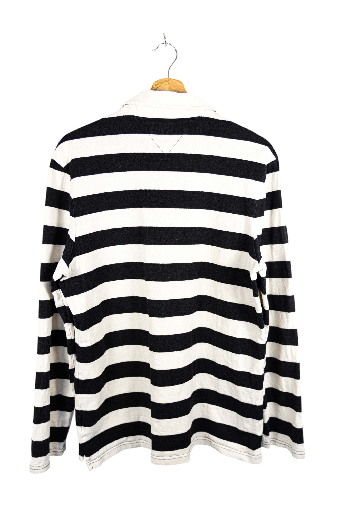 Tommy Hilfiger '90 Striped Black and White Polo Shirt