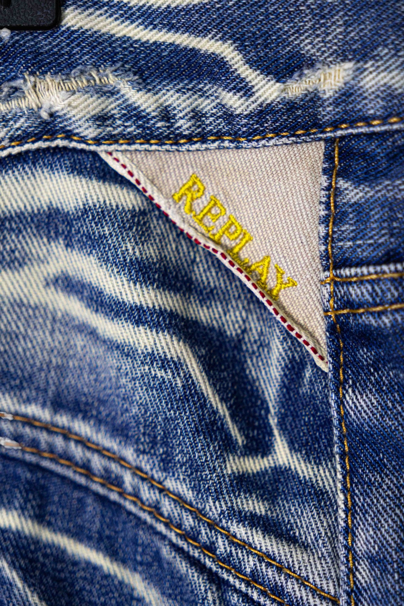 Replay Light Wash Distressed Denim Jeans