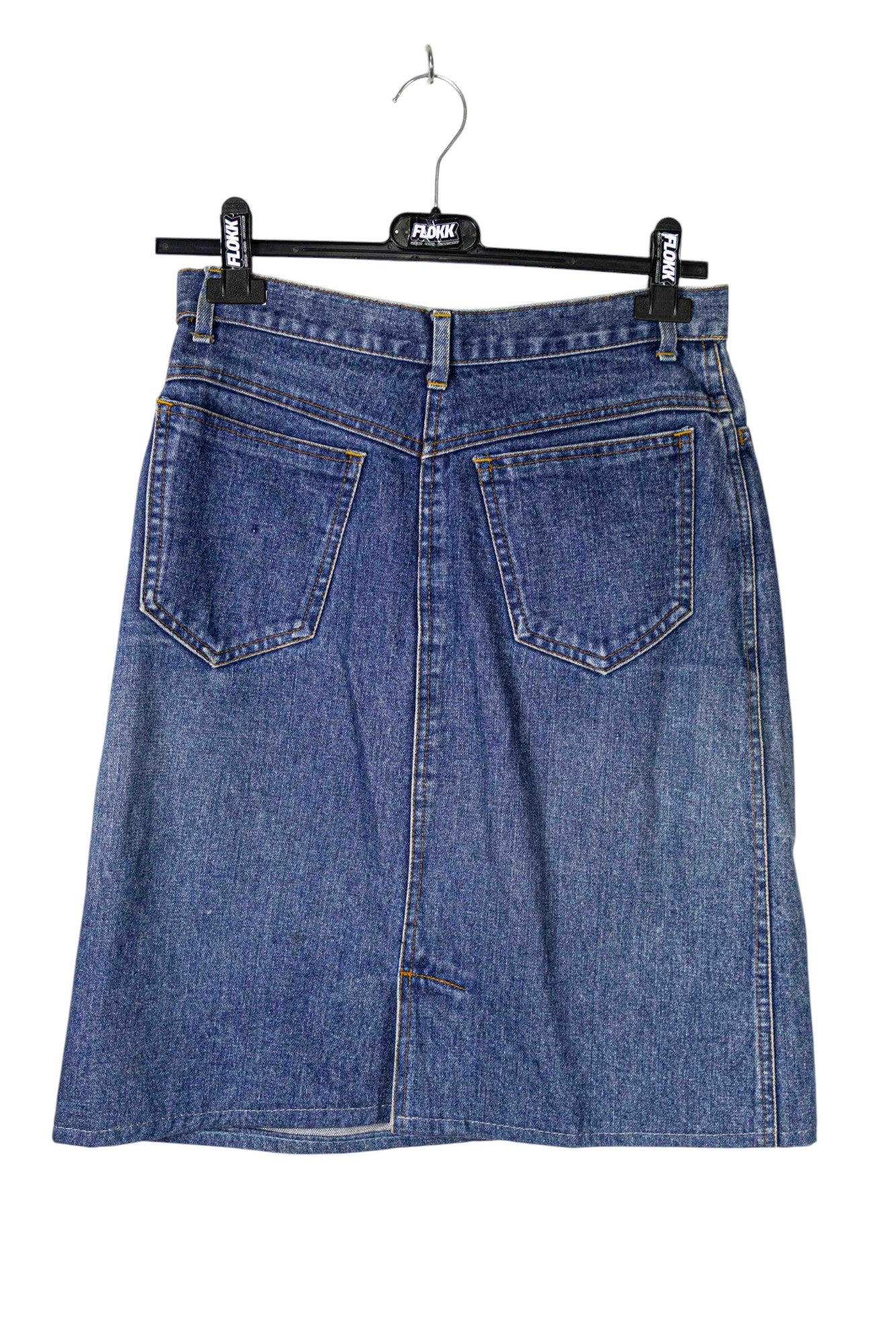 Robot Denim A-Line Pencil Midi Skirt