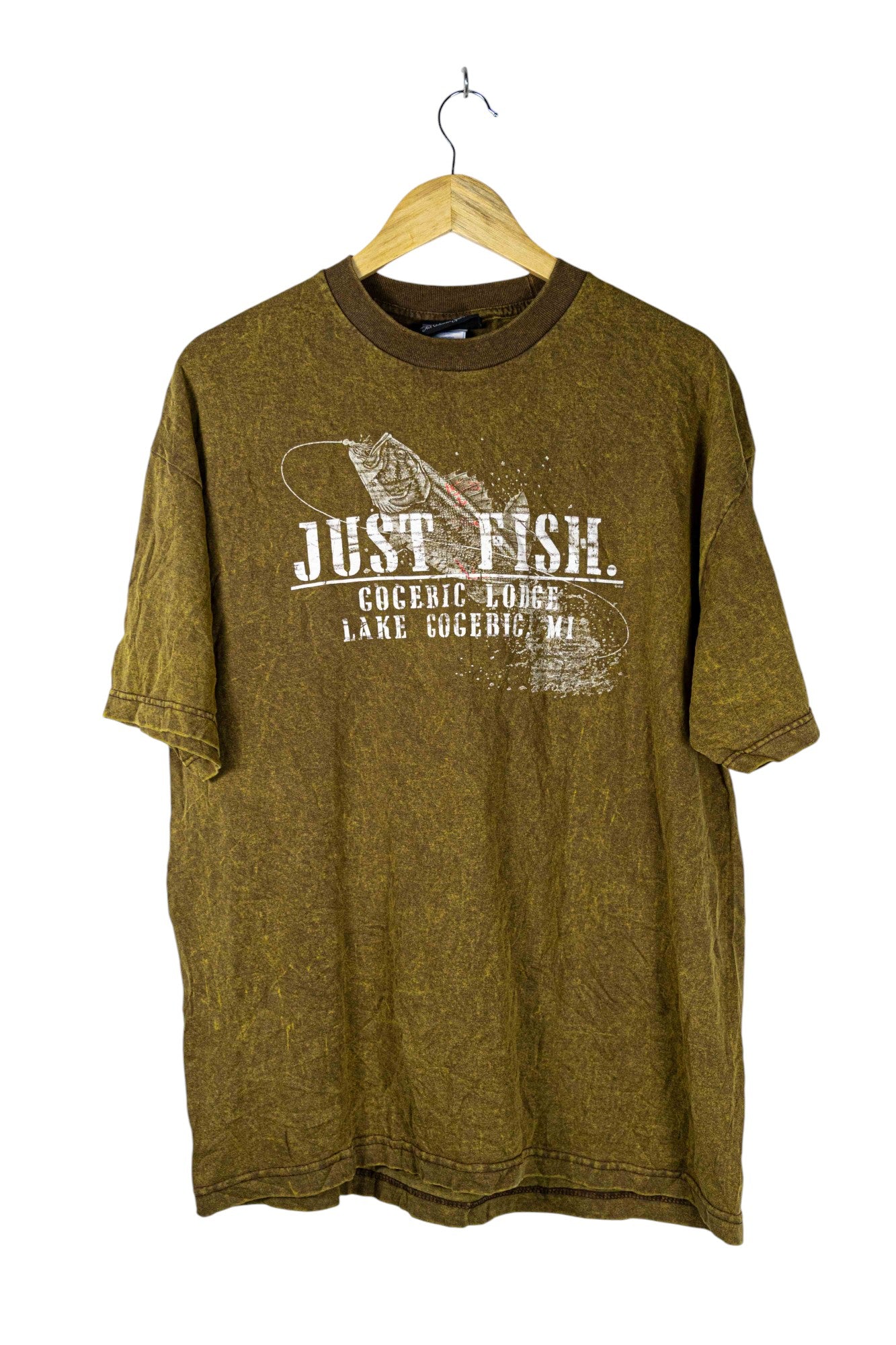 Just Fish Brown Printed T-Shirt