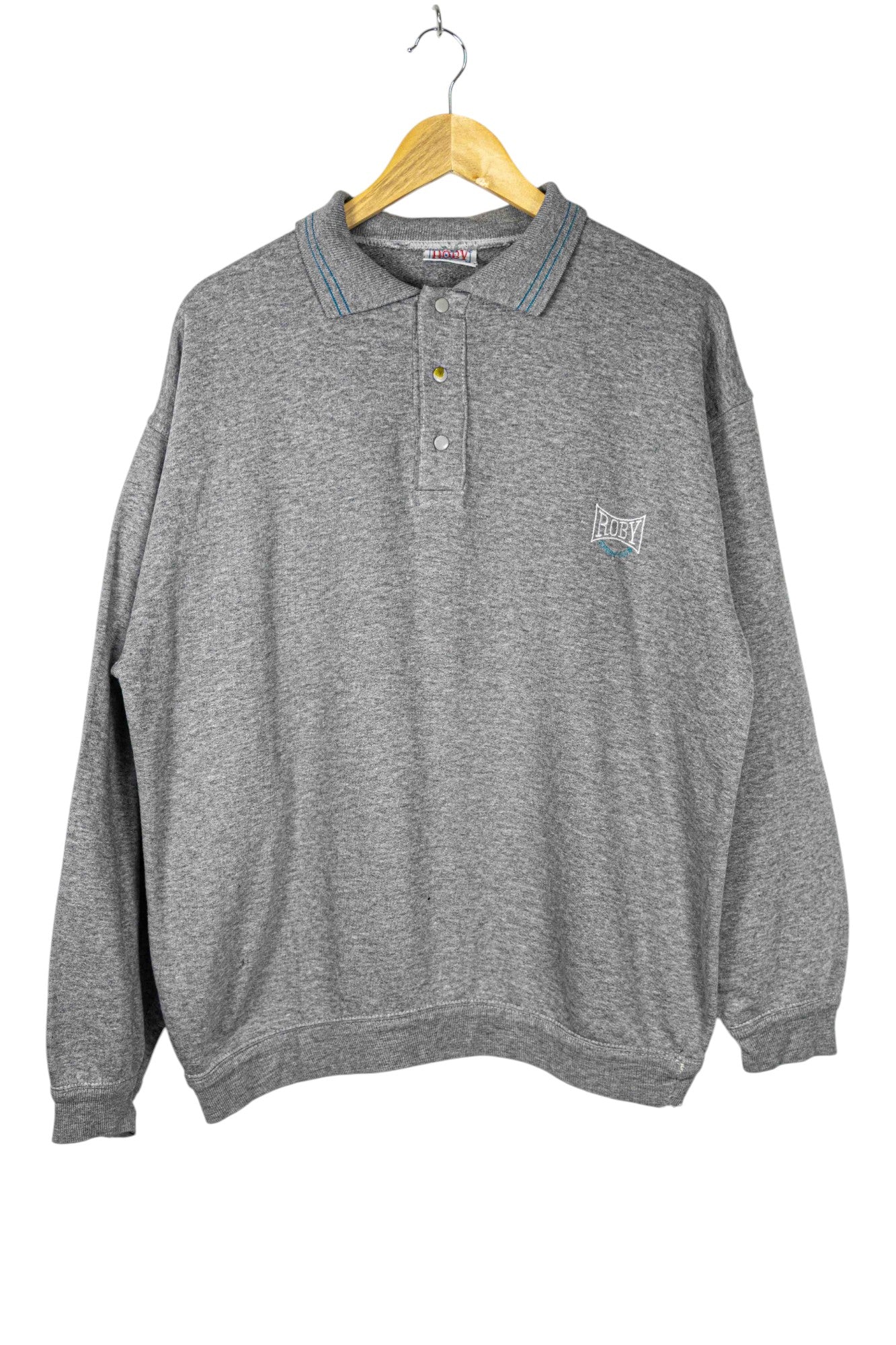 RUBY Grey 90's Polo Sweatshirt