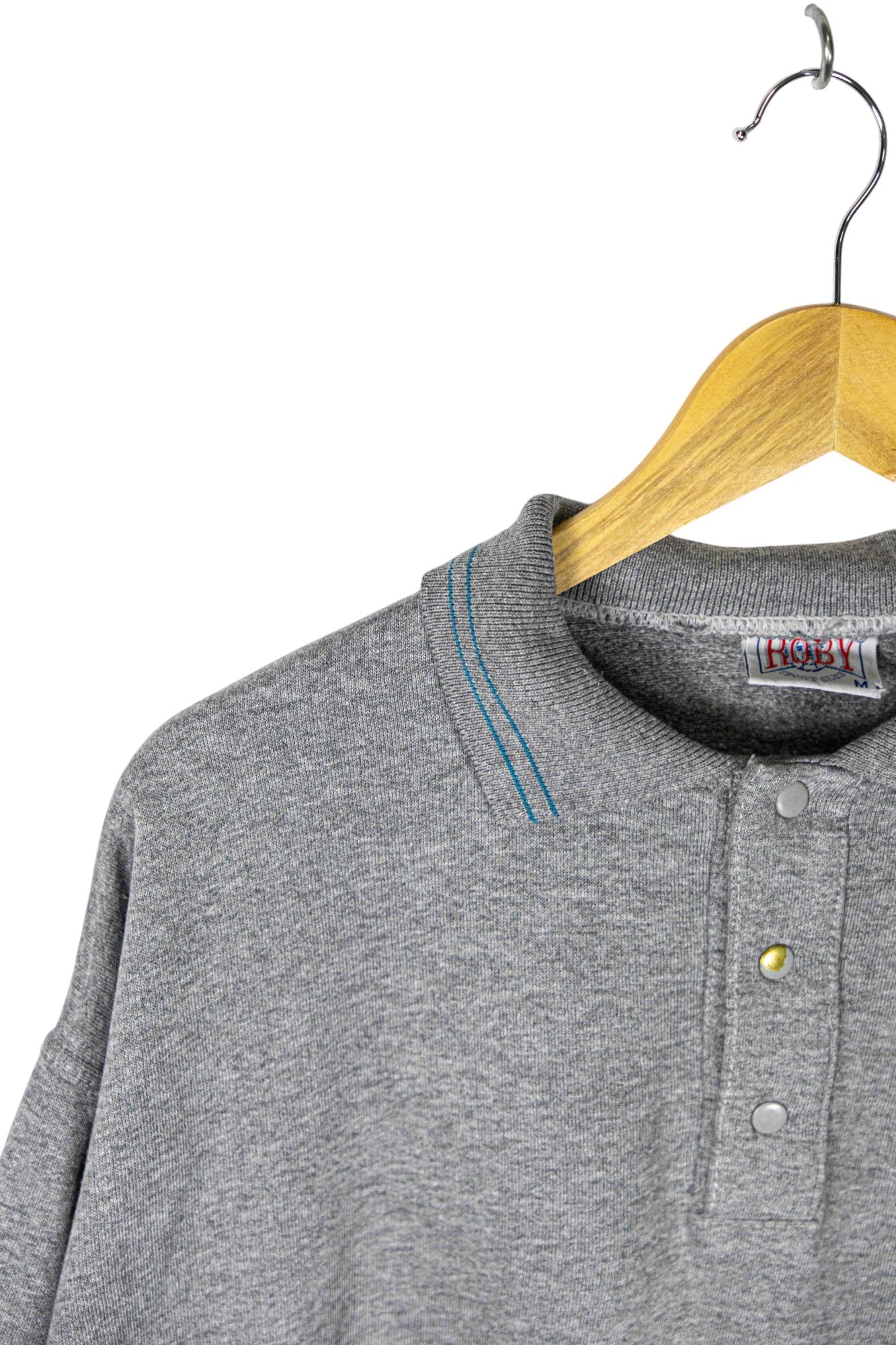 RUBY Grey 90's Polo Sweatshirt