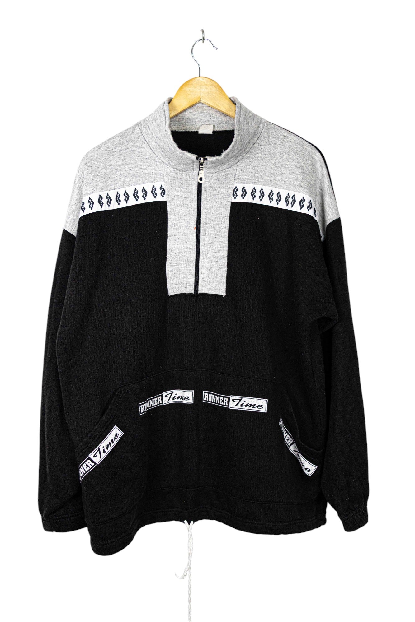 Grey & Black 1/4 Sweater Zip Up