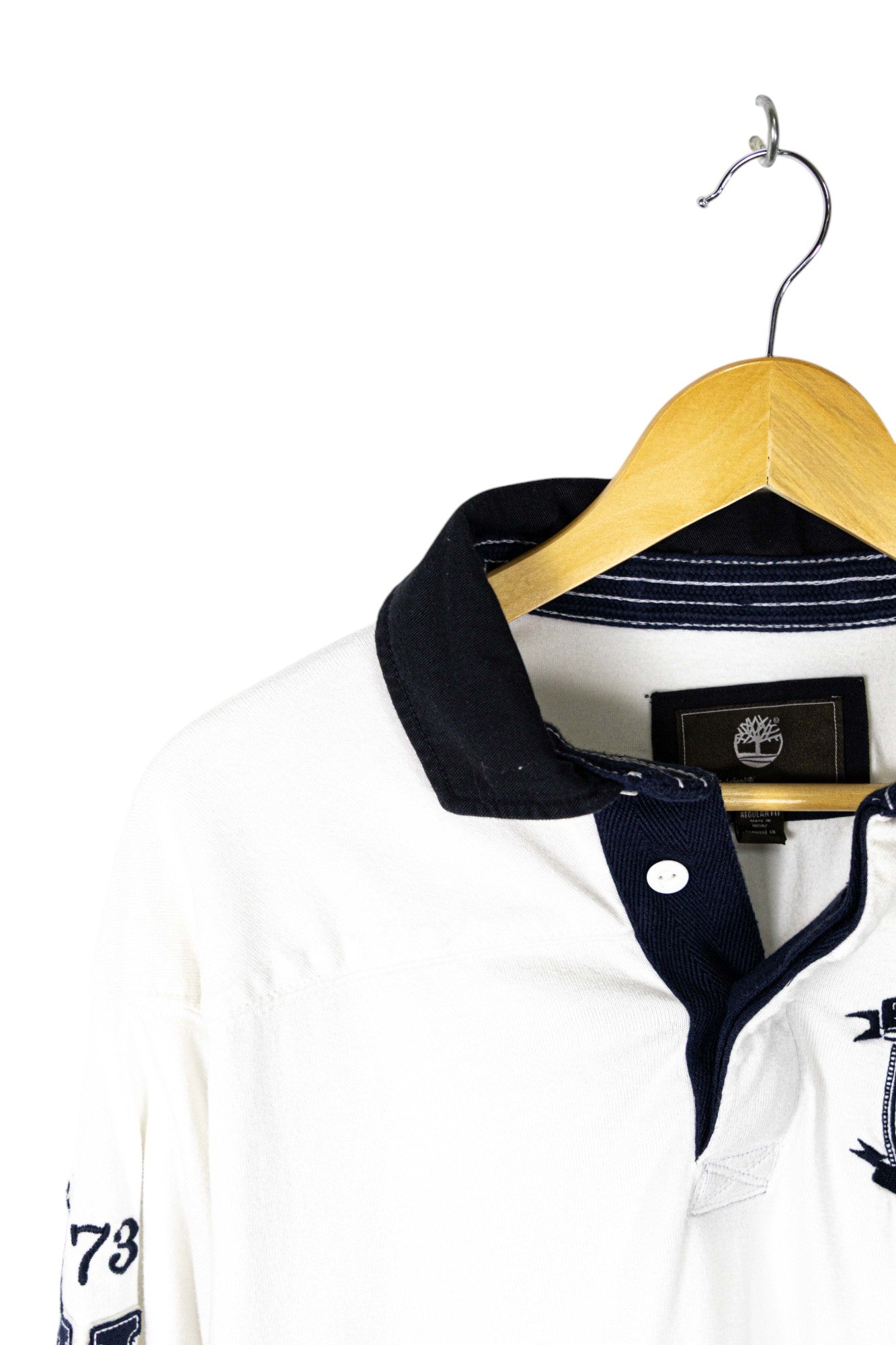 Timberland White Long Sleeve Polo Shirt