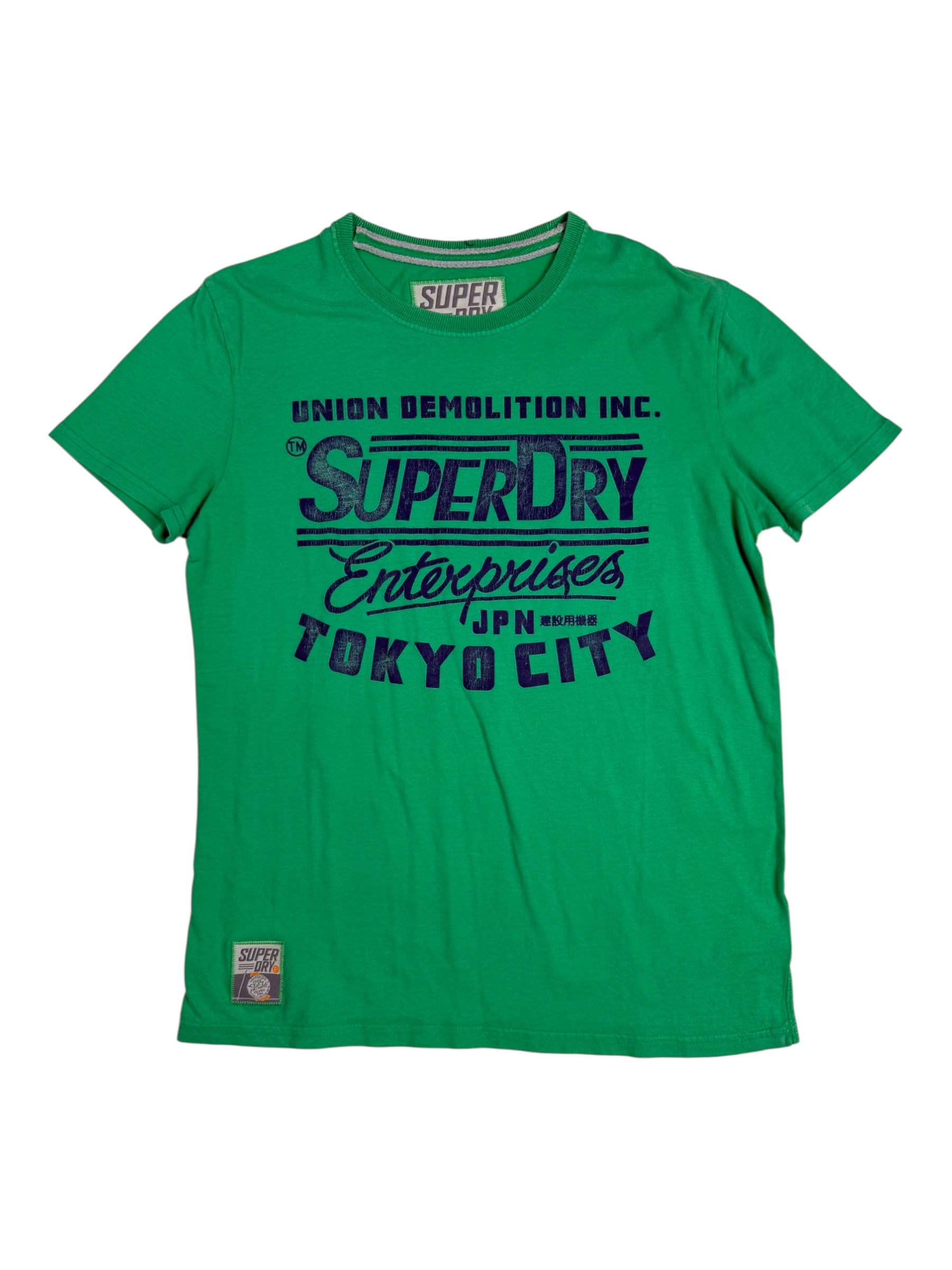 Super Dry Green Graphic Printed T-Shirt - Small