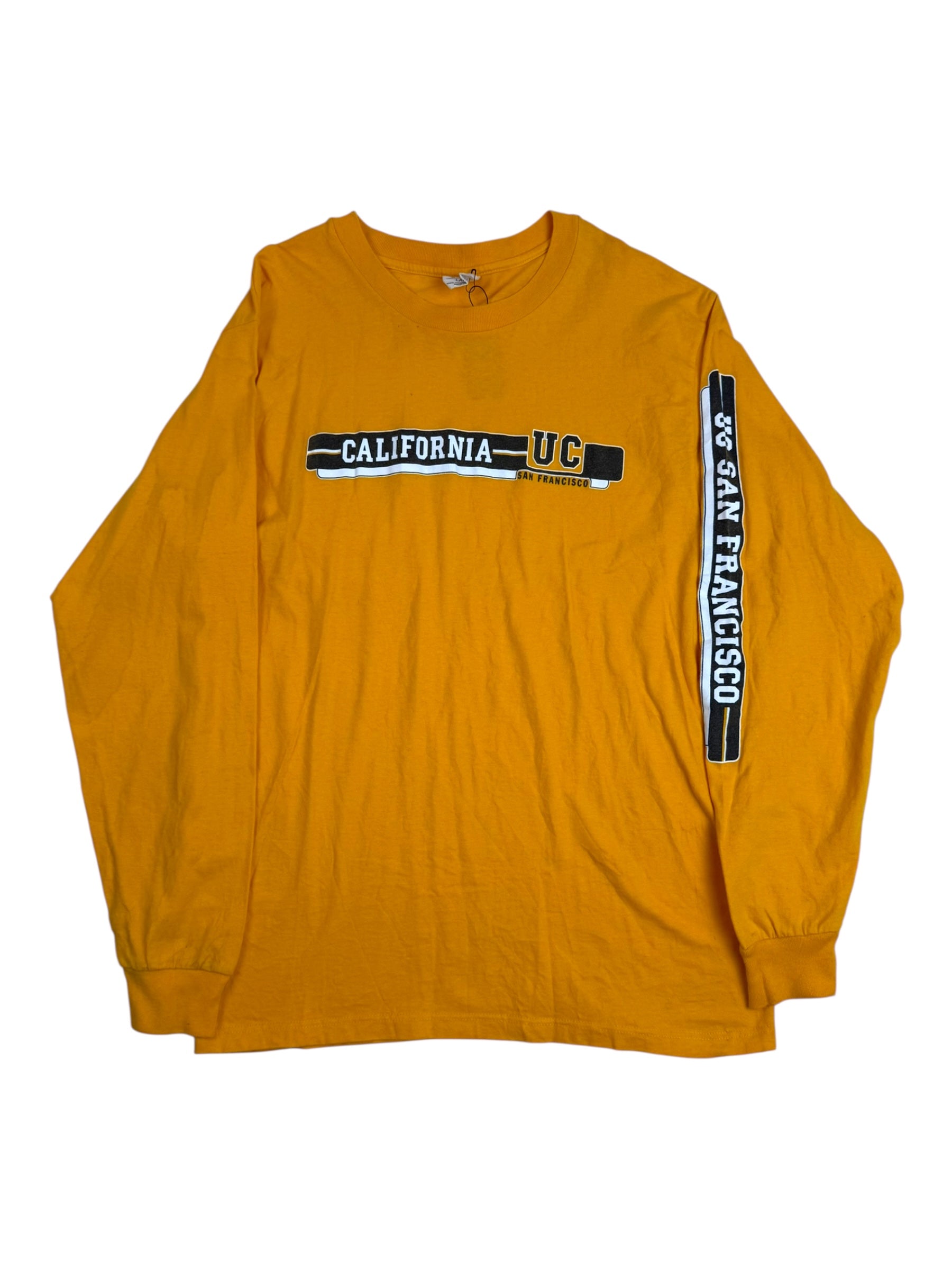 The Cotton Exchange Long Sleeve Yellow California T-Shirt - Large