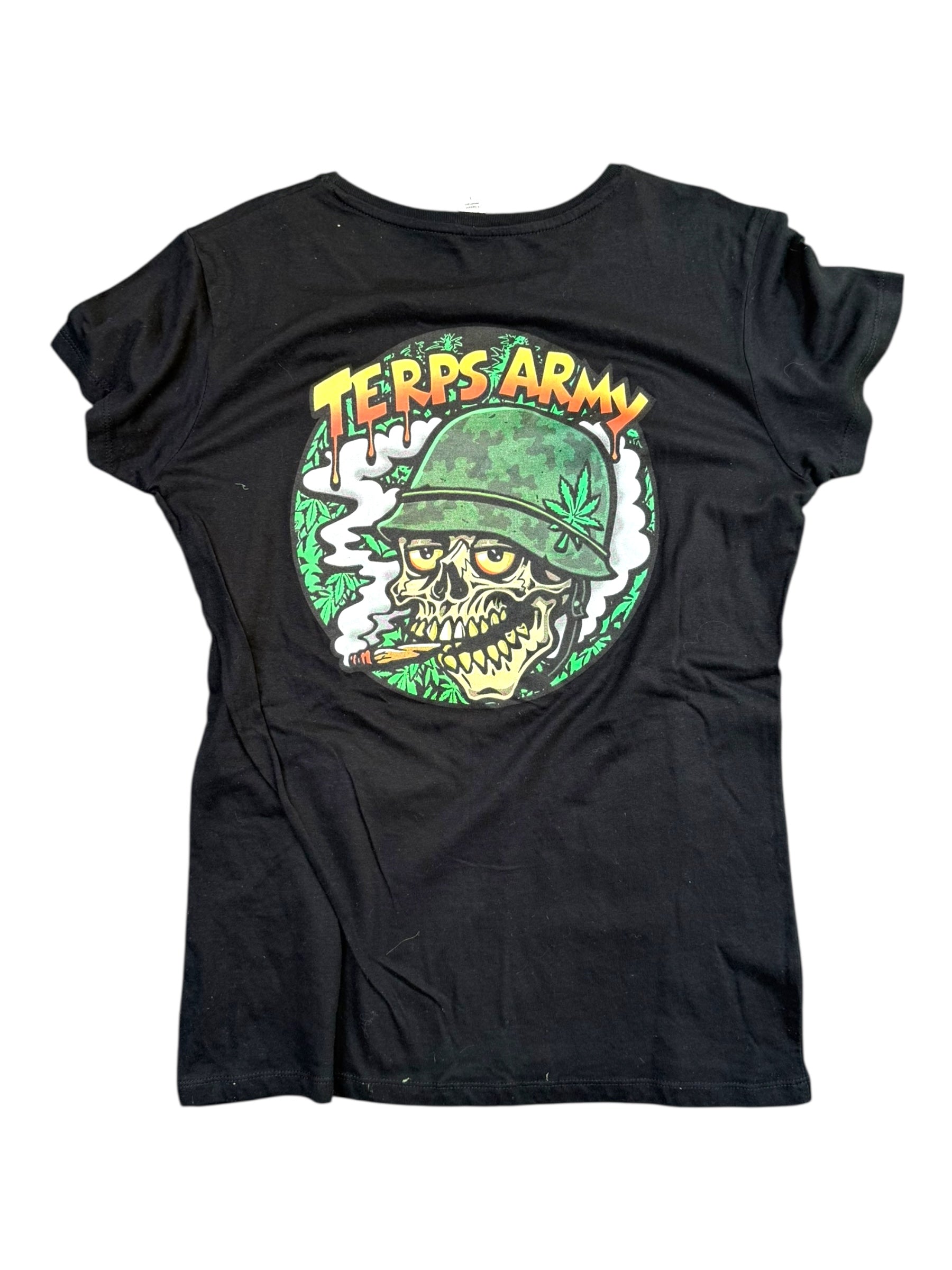 Terps Arms Woman Black Graphic T-Shirt - Large