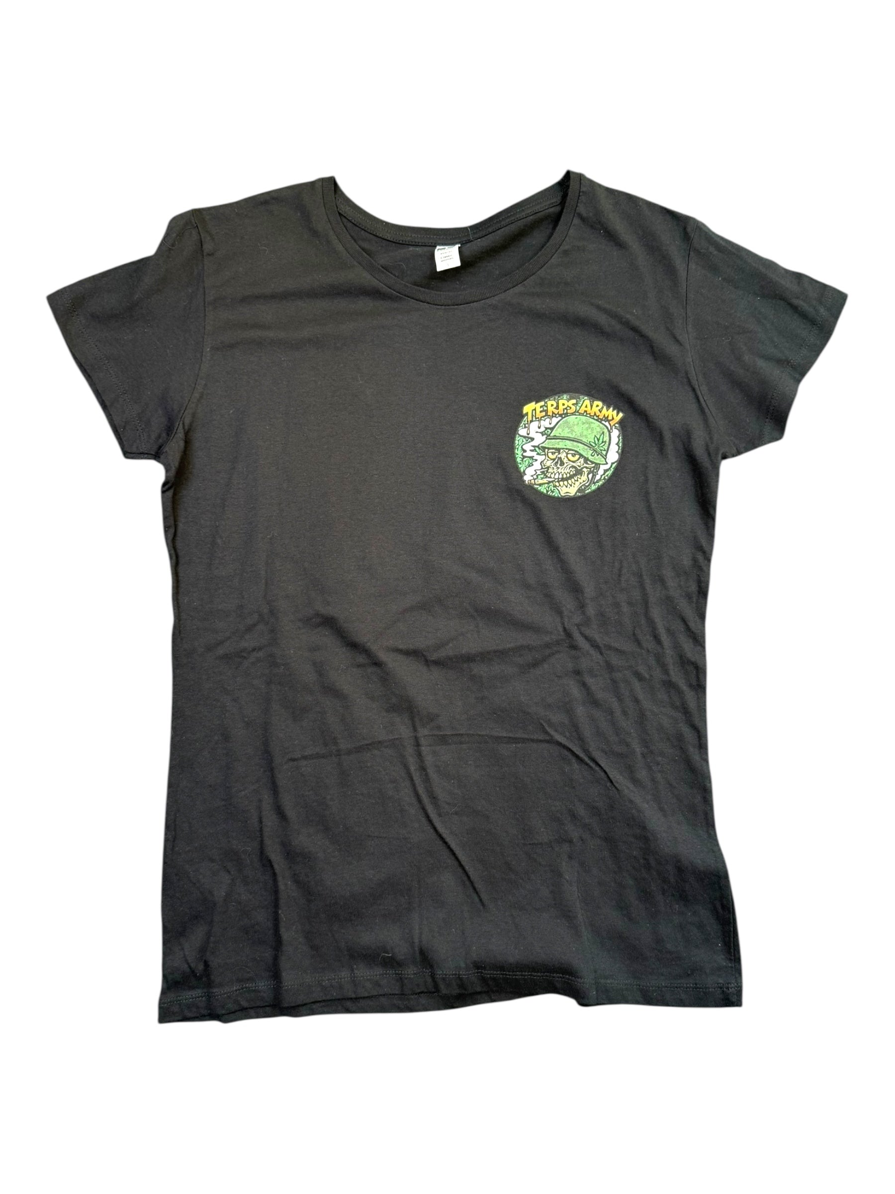 Terps Arms Woman Black Graphic T-Shirt - Large