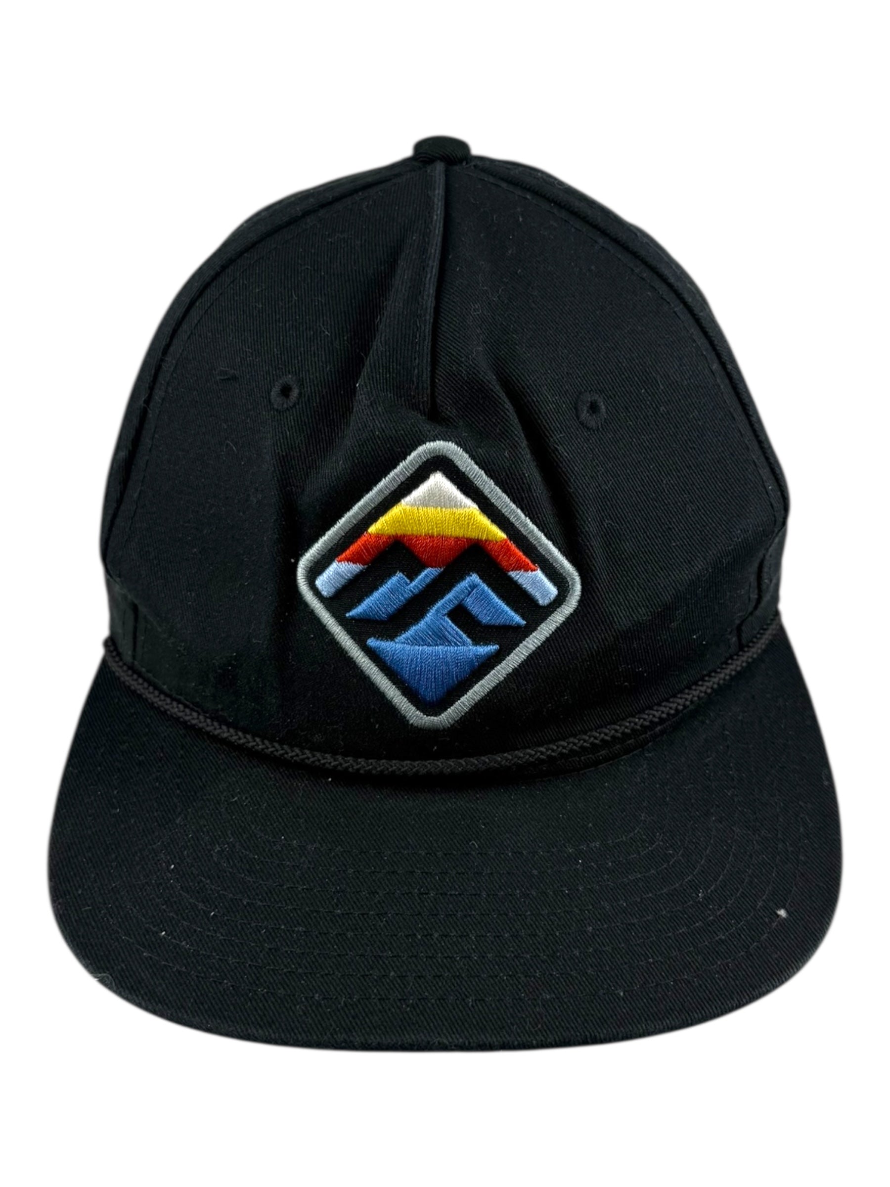 Embroidered Graphic Black Adjustable Snapback Cap