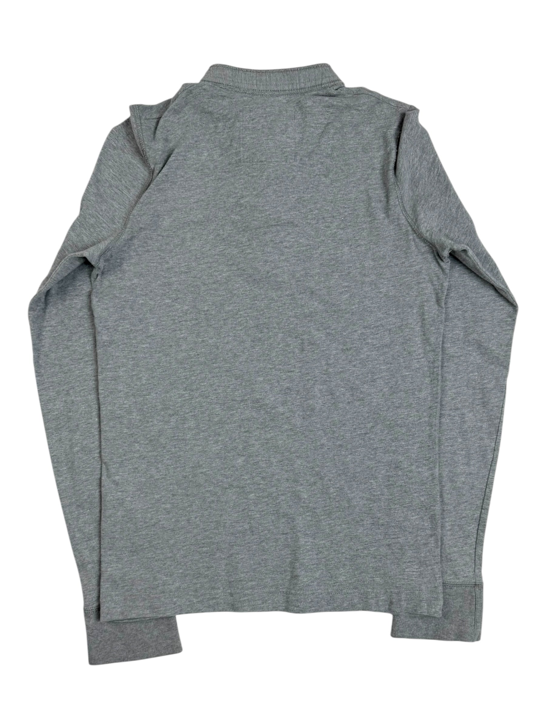 Hollister Long Sleeve Grey Button Up T-Shirt - Small