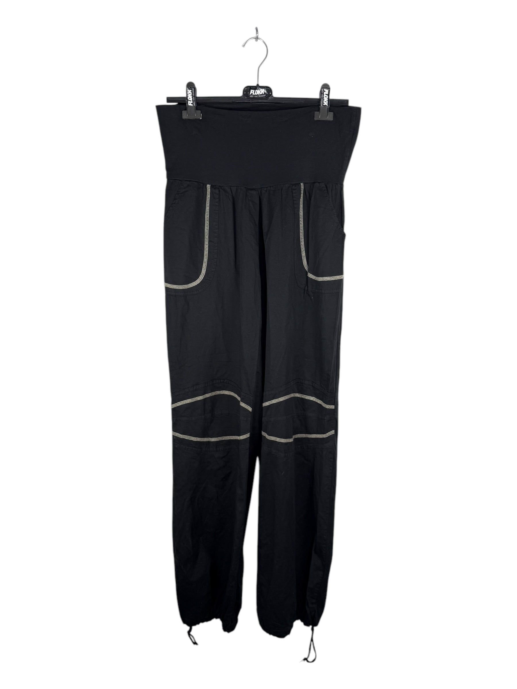 Black Baggy Fit Low Waist Pants