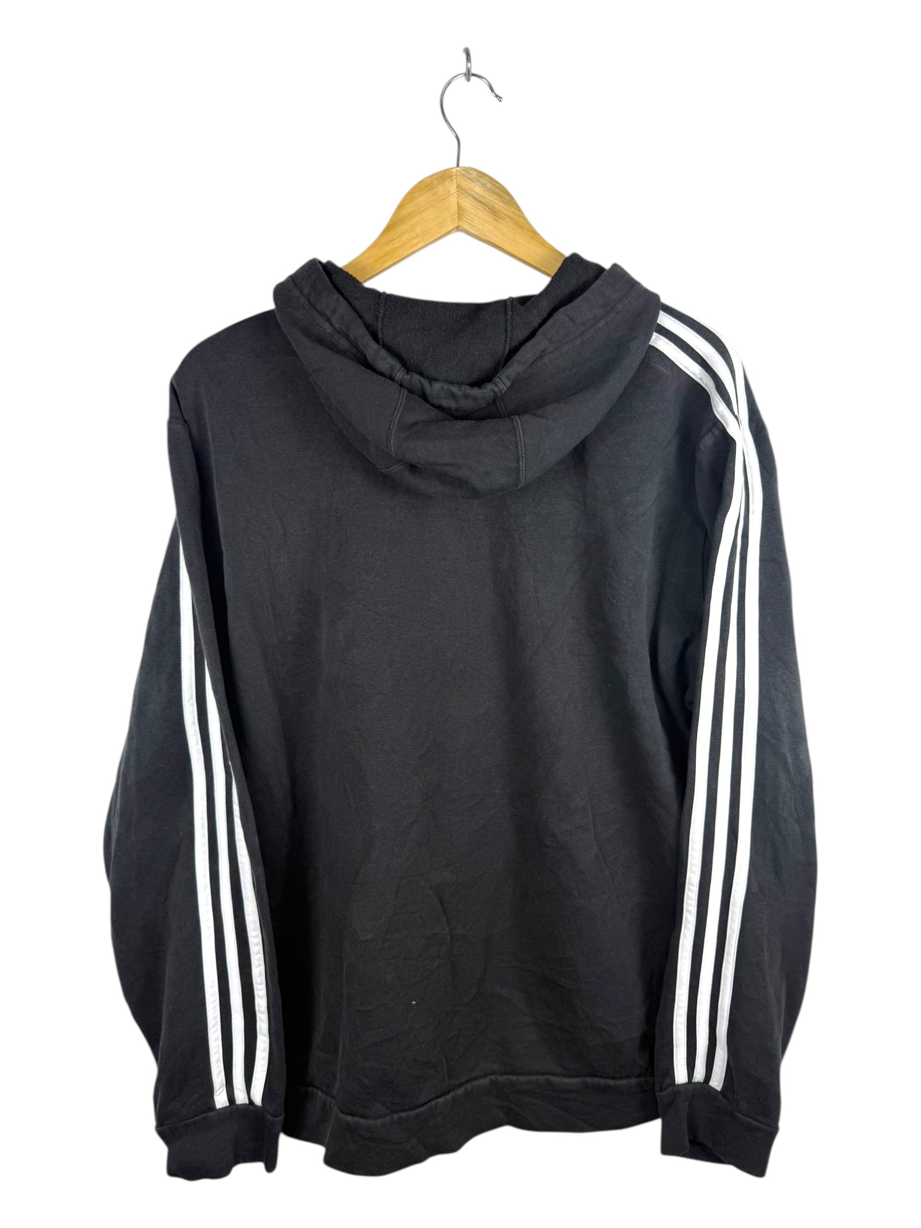 Adidas 90'S Black Printed Hoodie - Medium