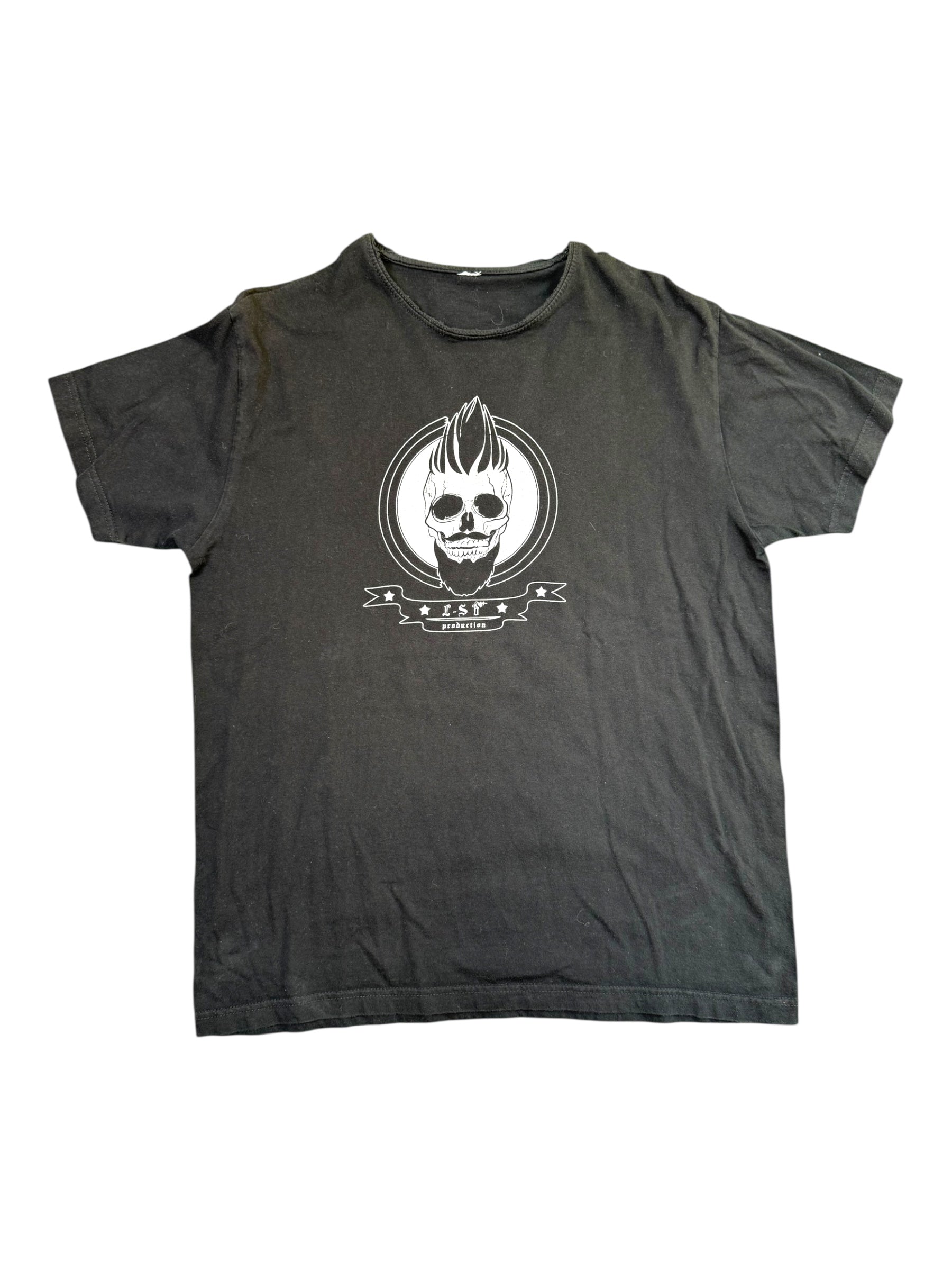 LSI Productions Skull Black Graphic Printed T-Shirt - Medium