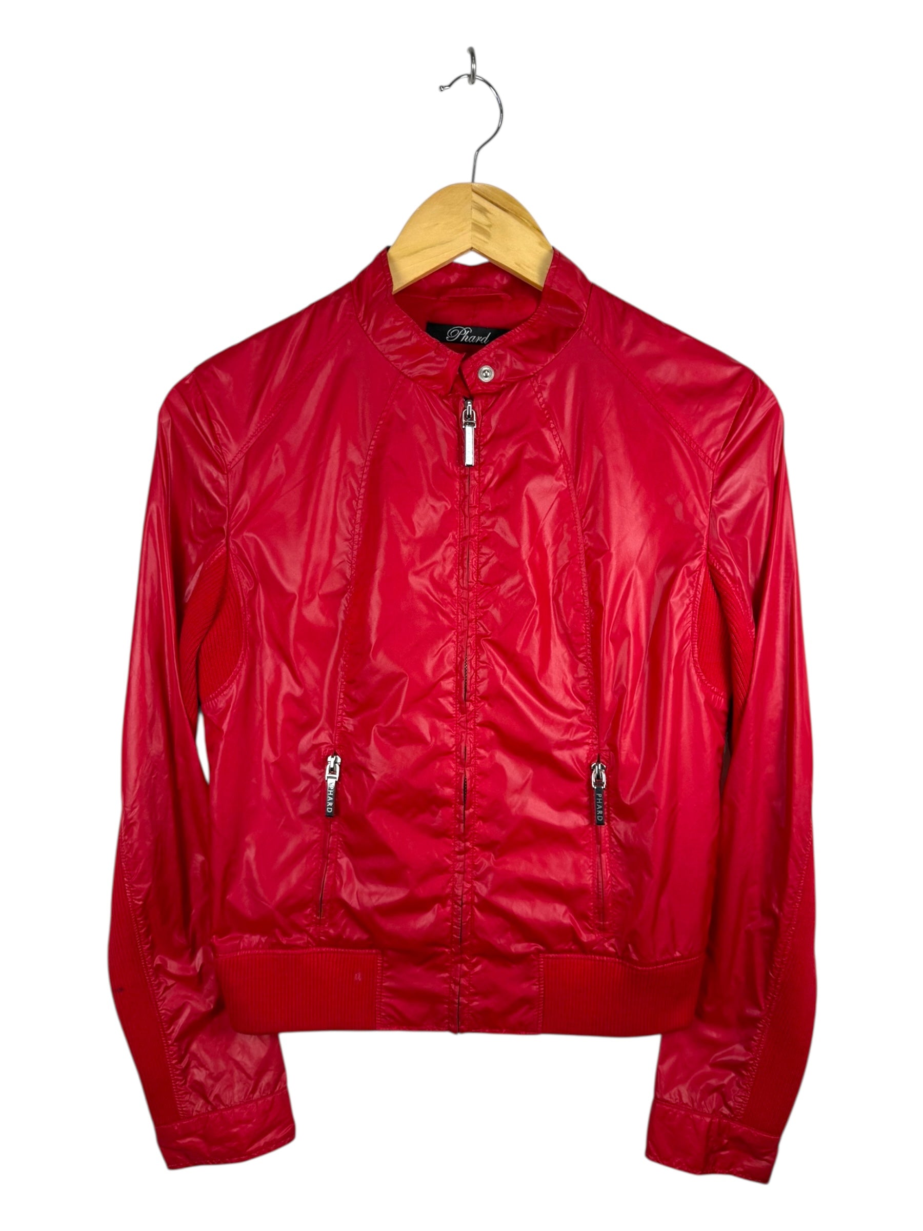 Phard Y2K Red Paper Zip Up Jacket - Small