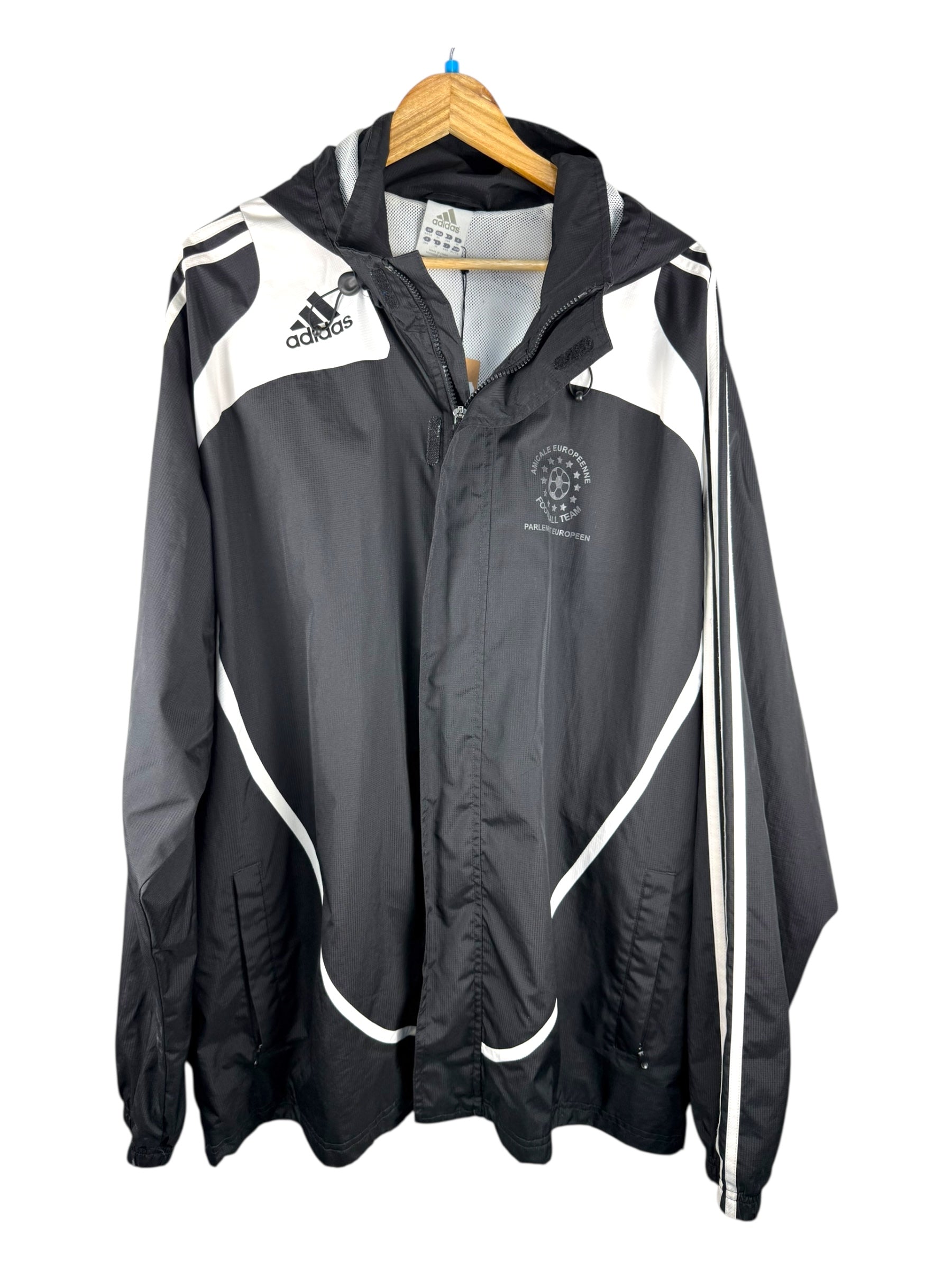 Adidas Black & White Football Windbreaker -  X Large