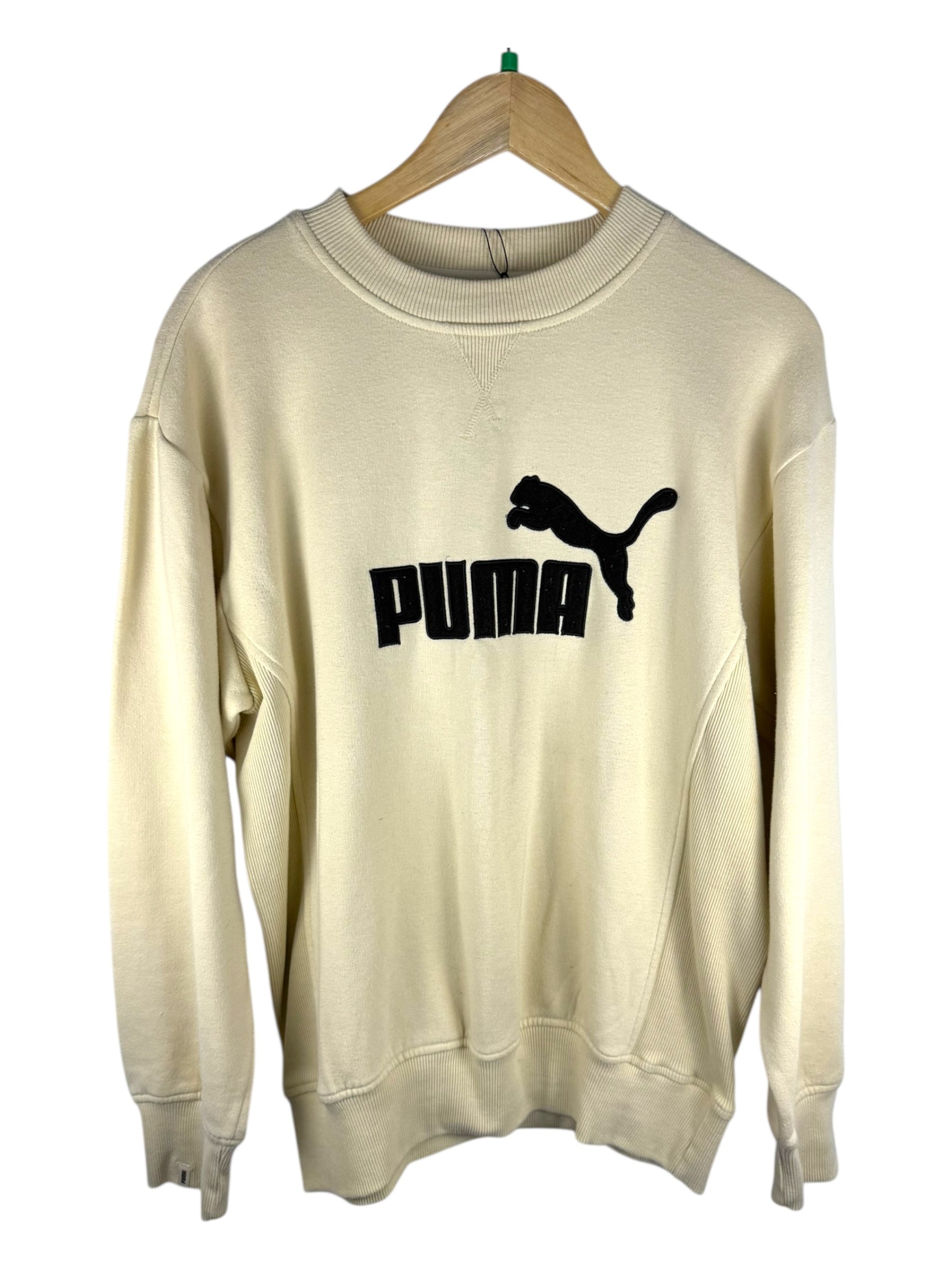Puma Butter Yellow Embroidered Sweatshirt - Large