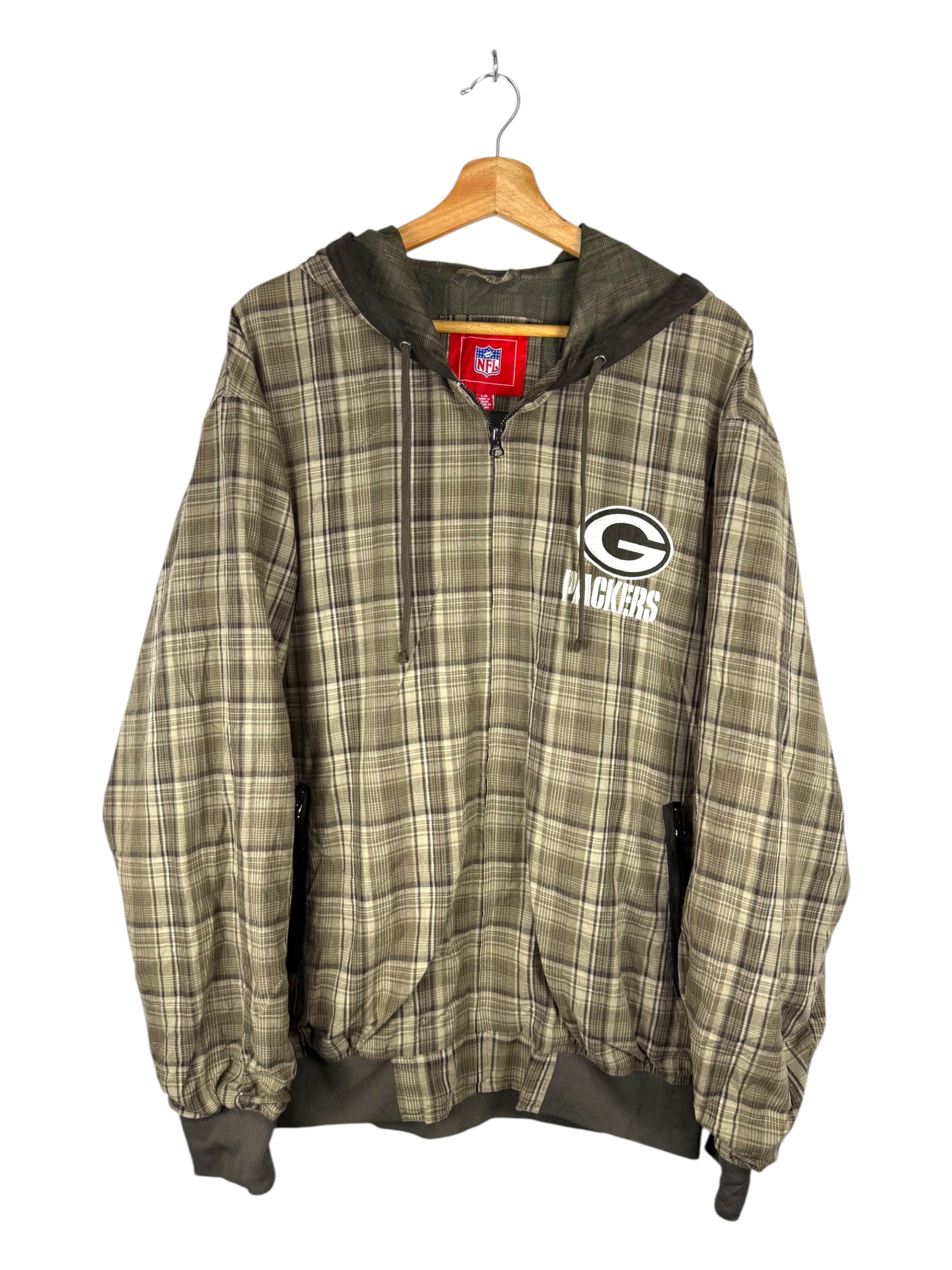 NFL Packers Plaid Hooded Zip Up (Prototype piece)