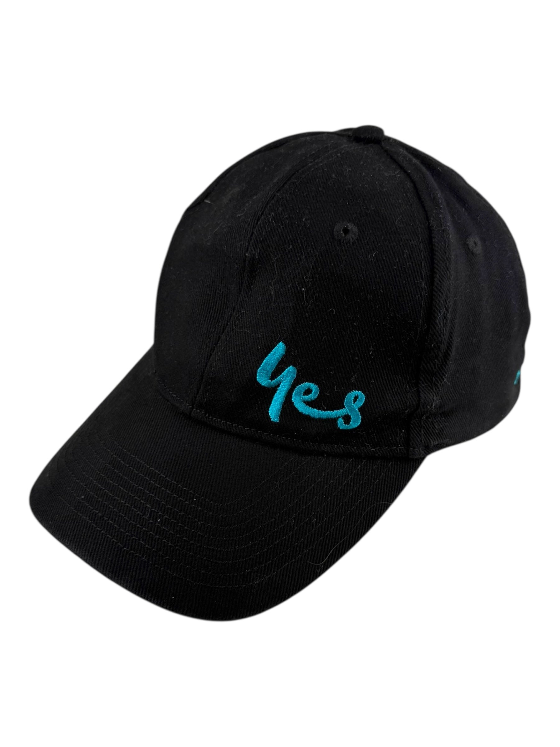 Yes Black Embroidered Dad Cap