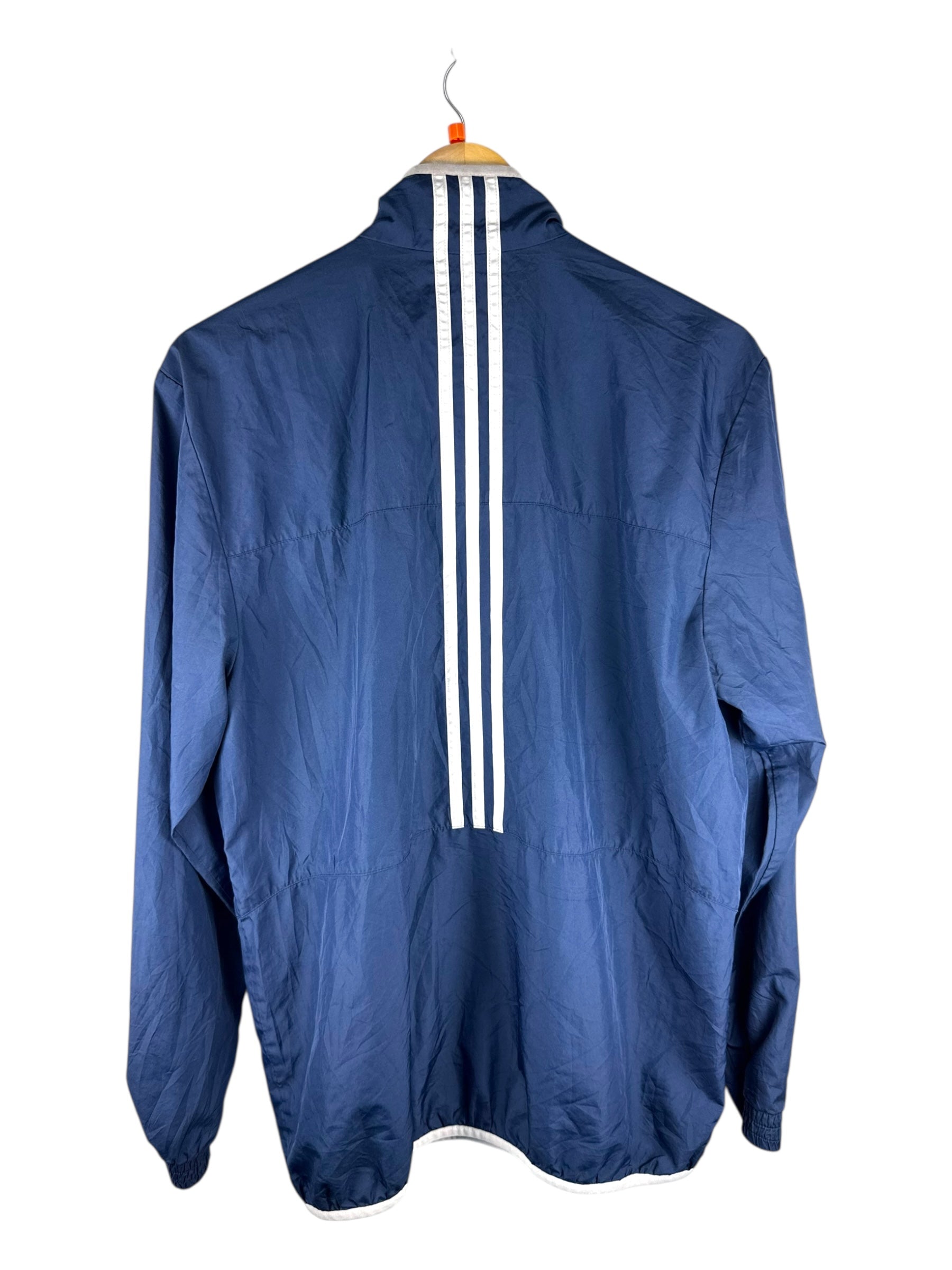 Adidas 90's Style Blue and White Stripped Jacket -  Medium