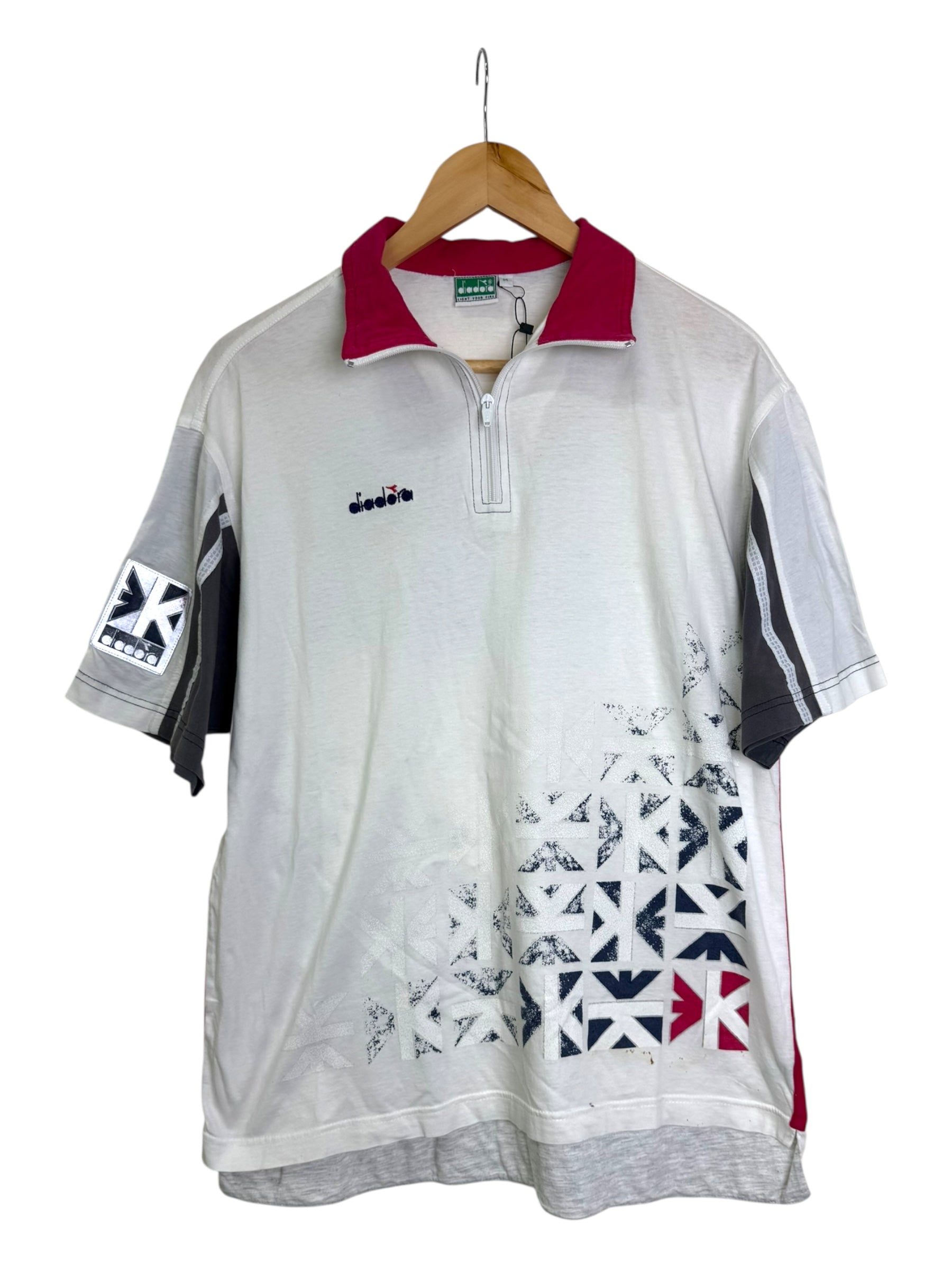 Diadora Vintage 90's Patterned Sport Polo Shirt