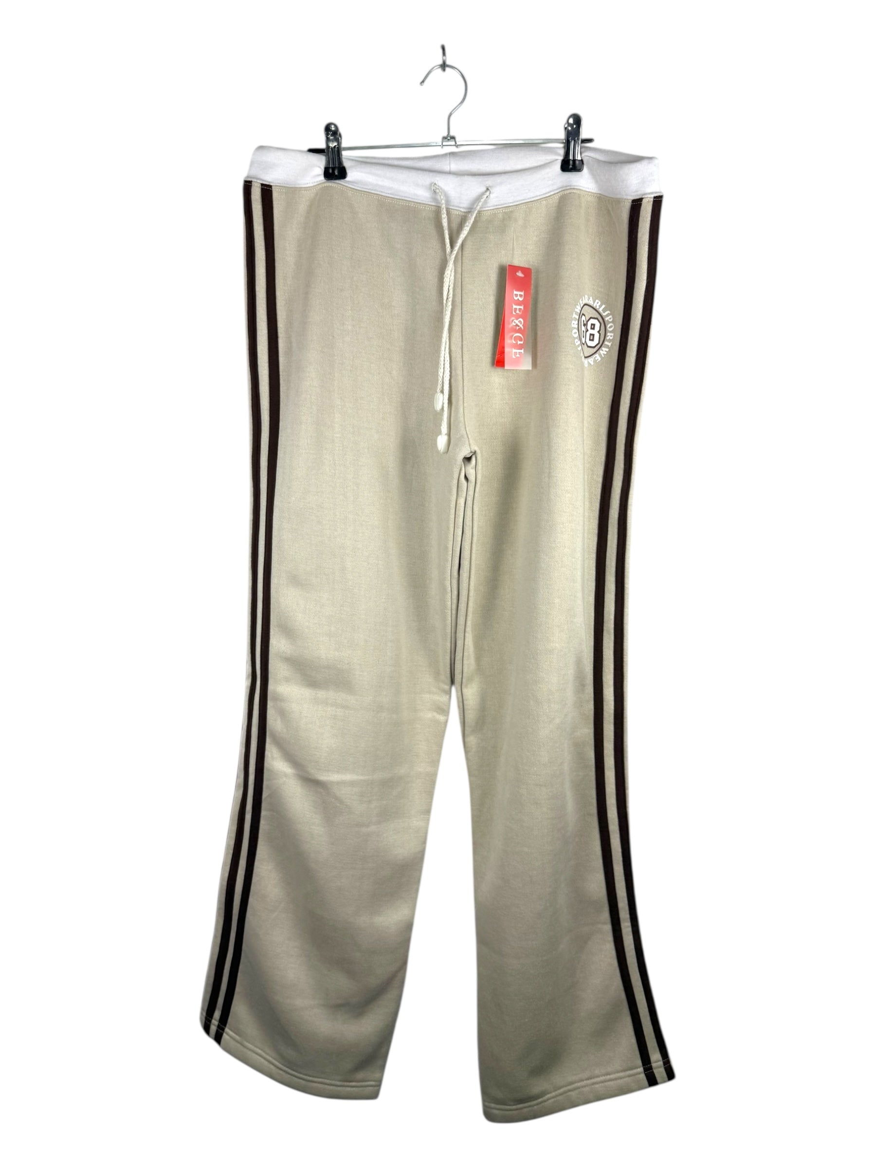 BF&GF Cream & Brown Drawstring Tracksuit Bottoms - 41W 101L