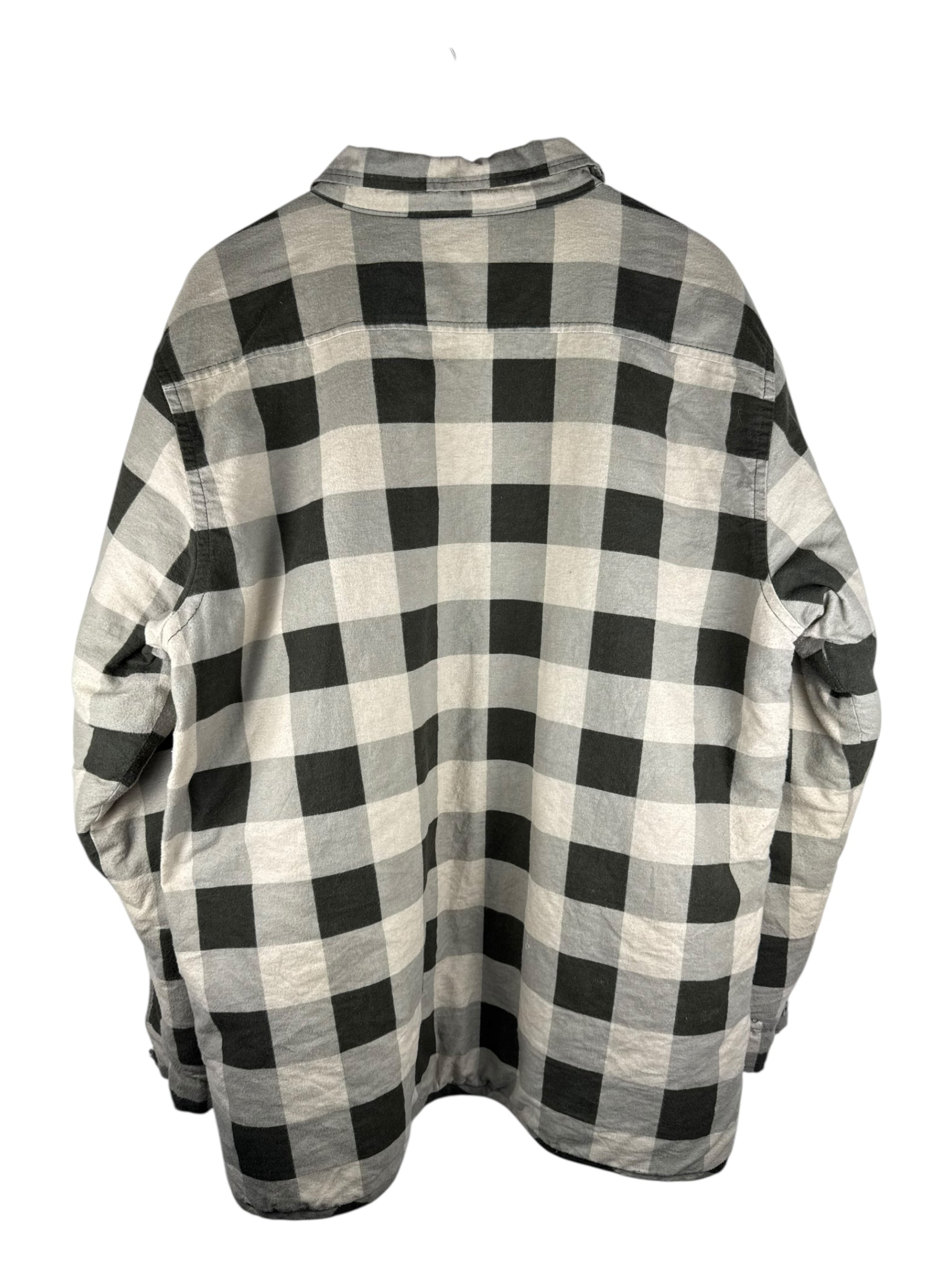 Padded Green Plaid Flannel Shirt -  X Large