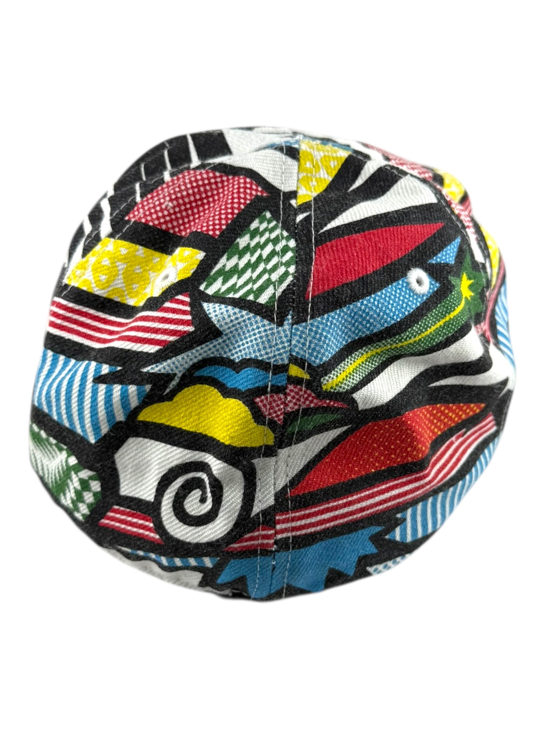 Abstract Patterned Fitted Cap.